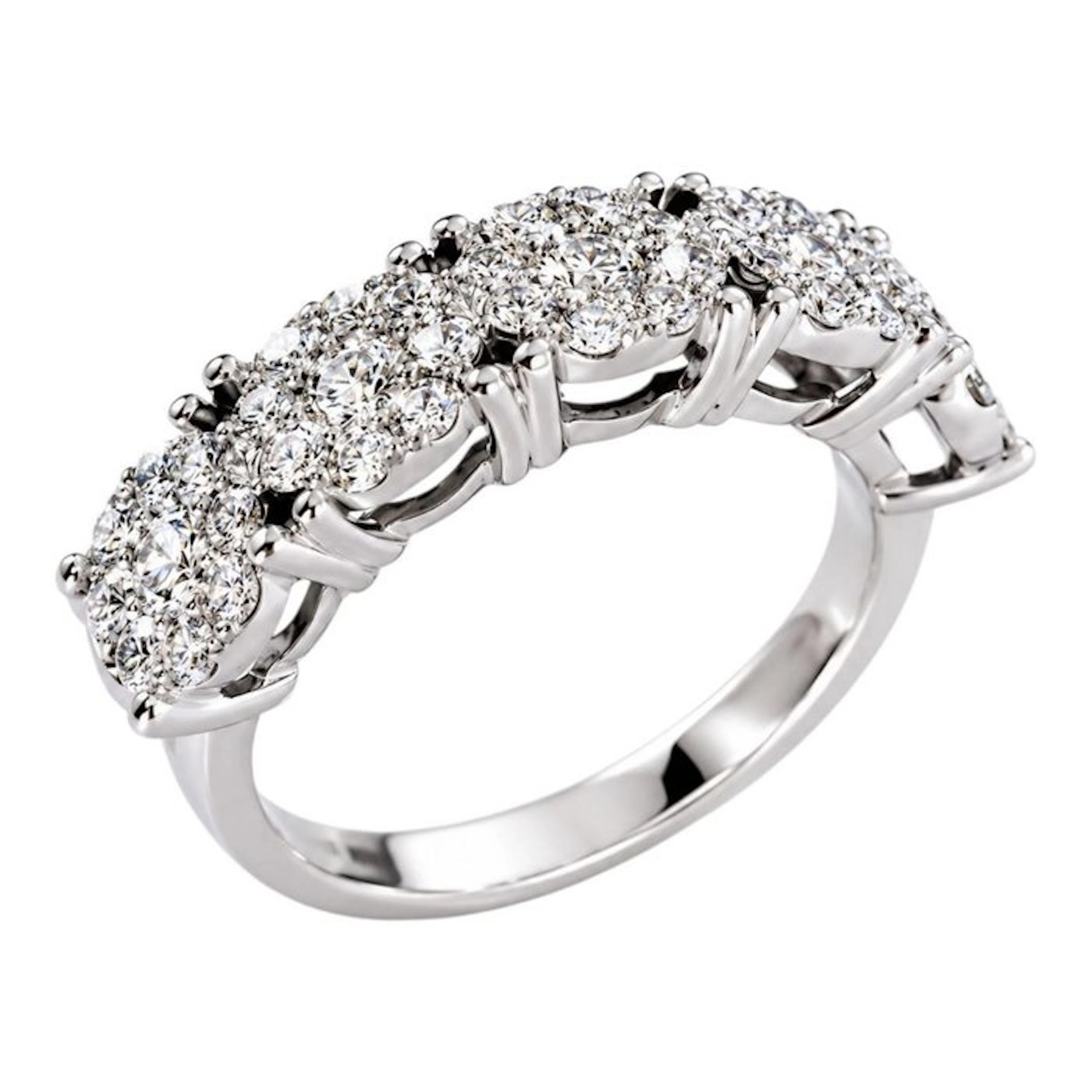 Ring - 18 kt. White gold - 1.70ct. tw. Diamond (Natural) - Made in Italy