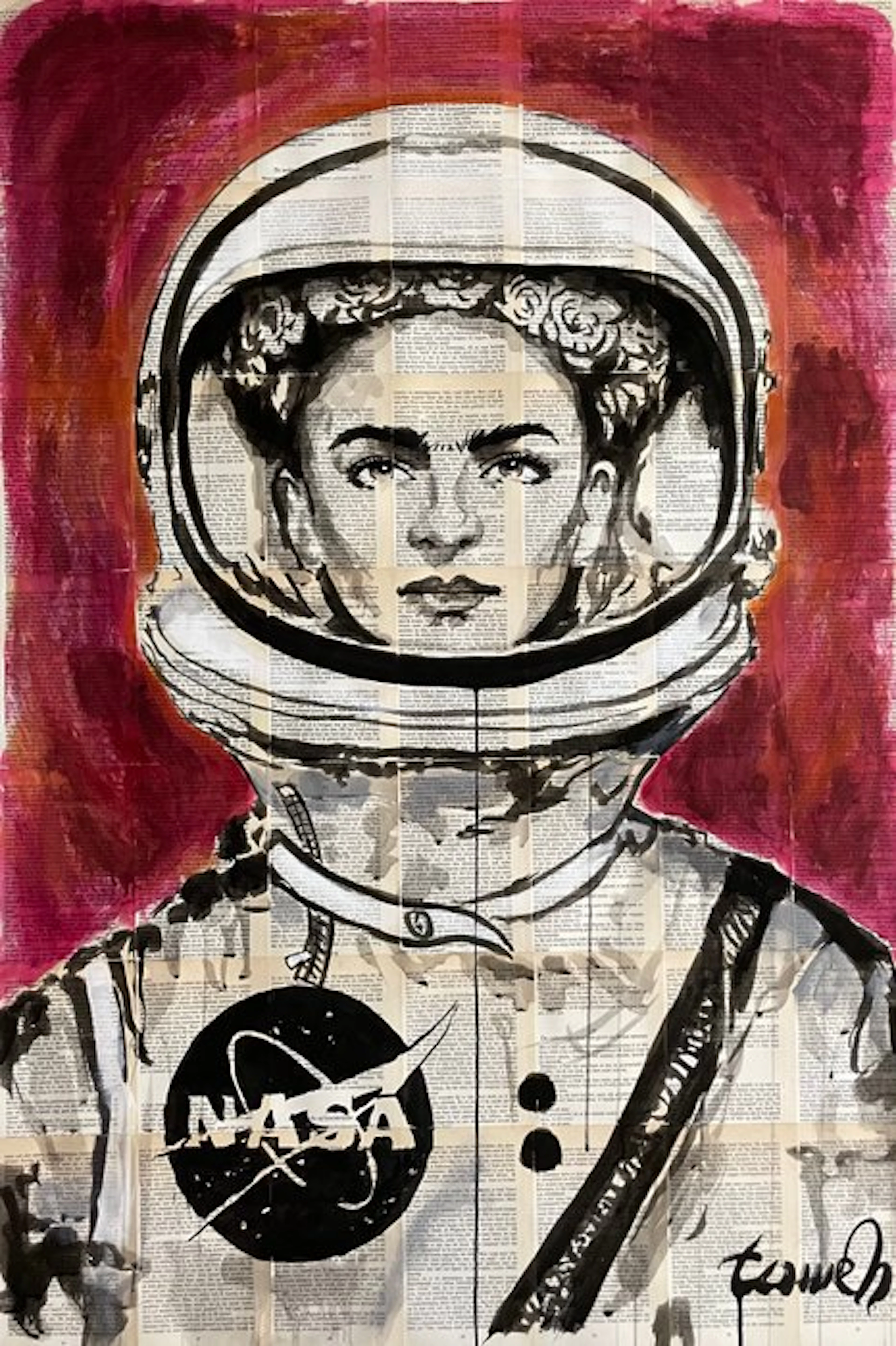 TOMEH 1988 - “Frida in Orbit” – XL Original Painting –...