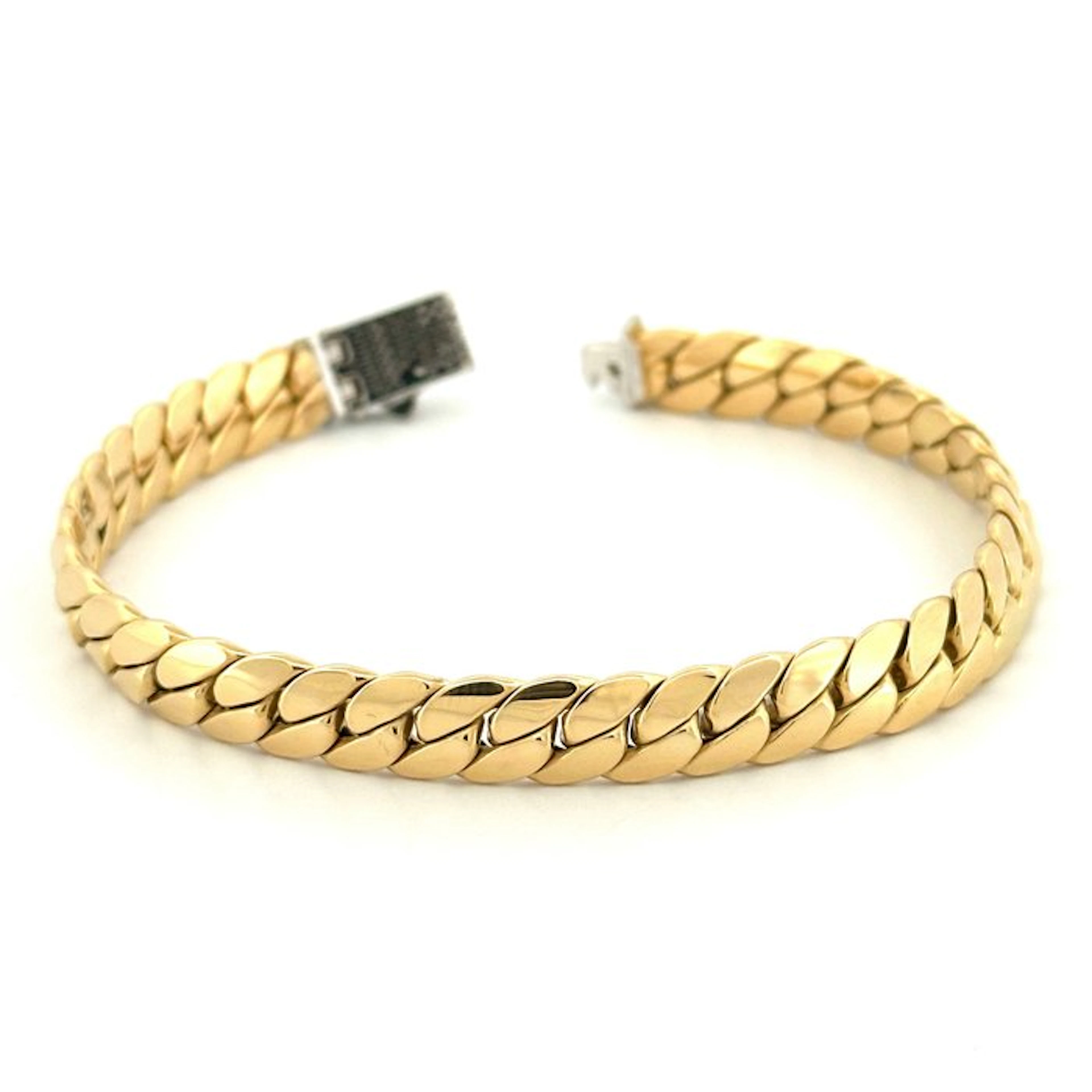 Bracelet - 18 kt. Yellow gold, White gold - Cuban Link