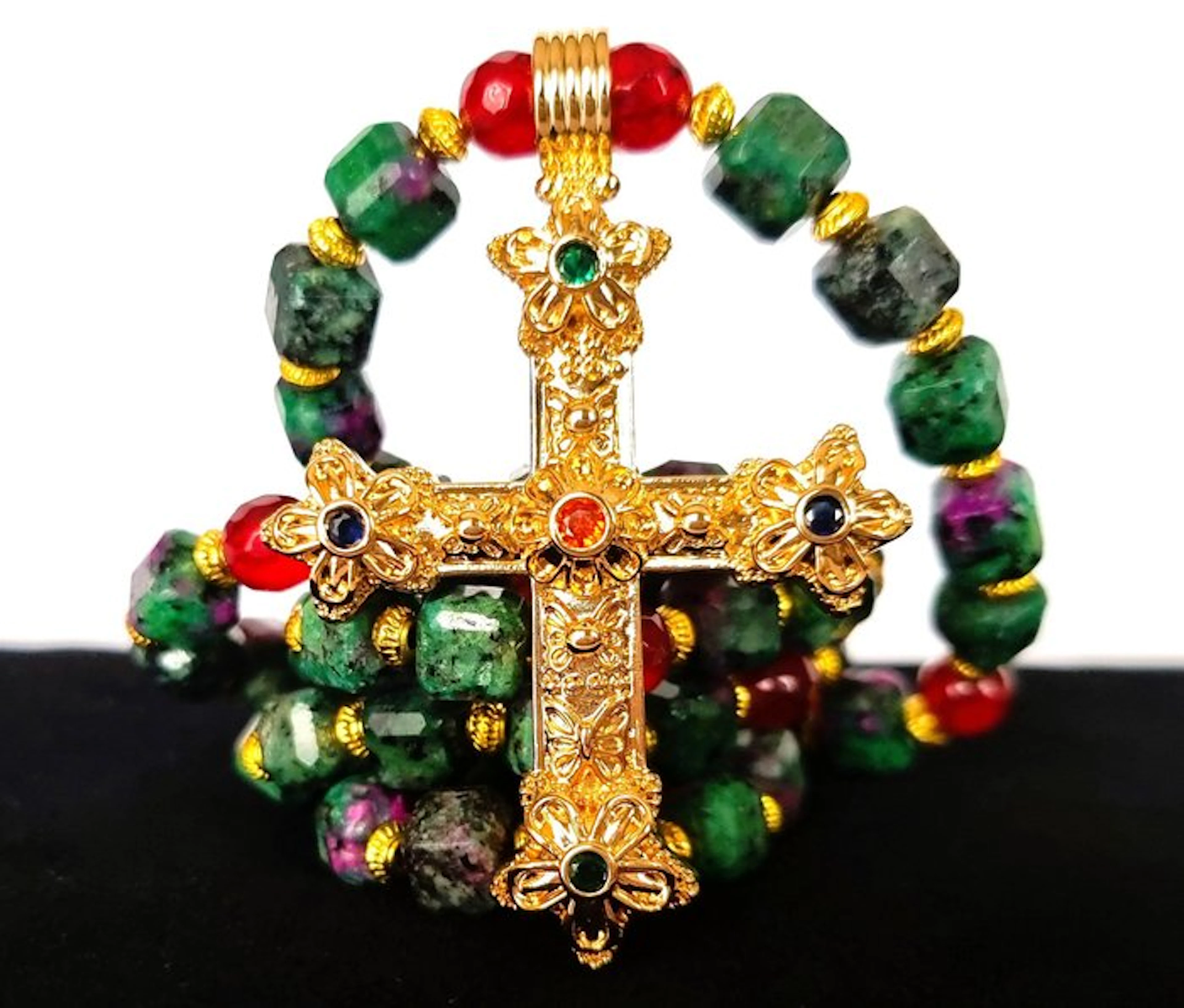 Ruby-Zoisite & Ruby – Divine Necklace - Fleur-de-Croix – The Light