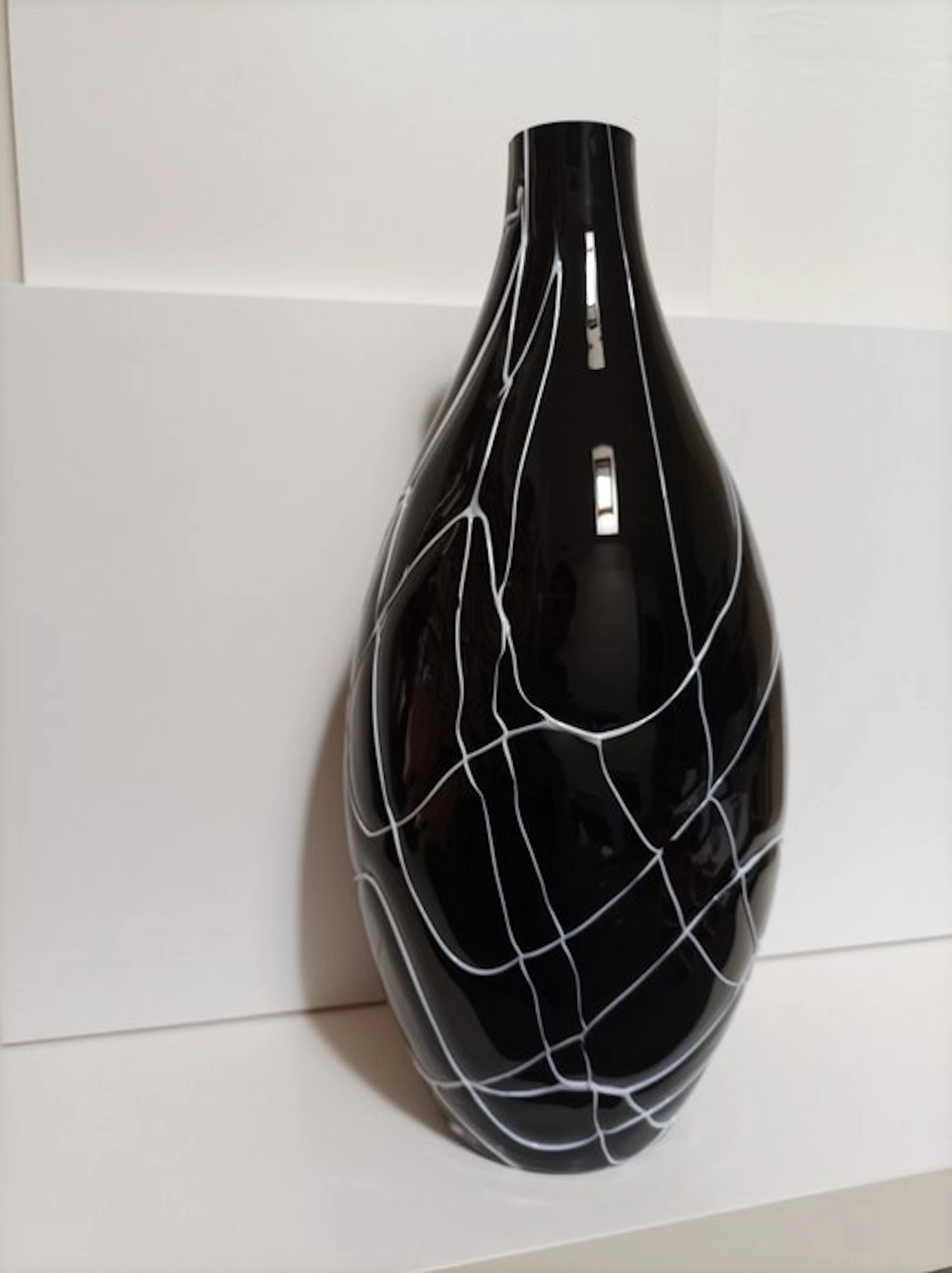 Murano - Vase - Contrast - Crystal - Black and White