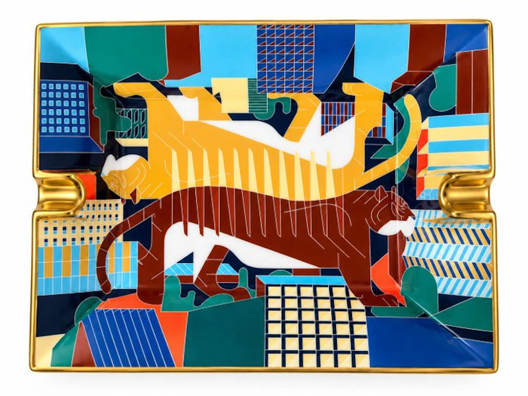 Hermès - Tristan Bonnemain - Ashtray - Panthera Deco - Porcelain