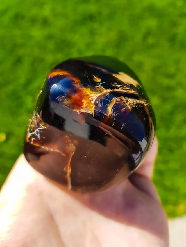 Amber - Amber - 2 pieces HQ Freeform Blauwe Barnsteen - 7...