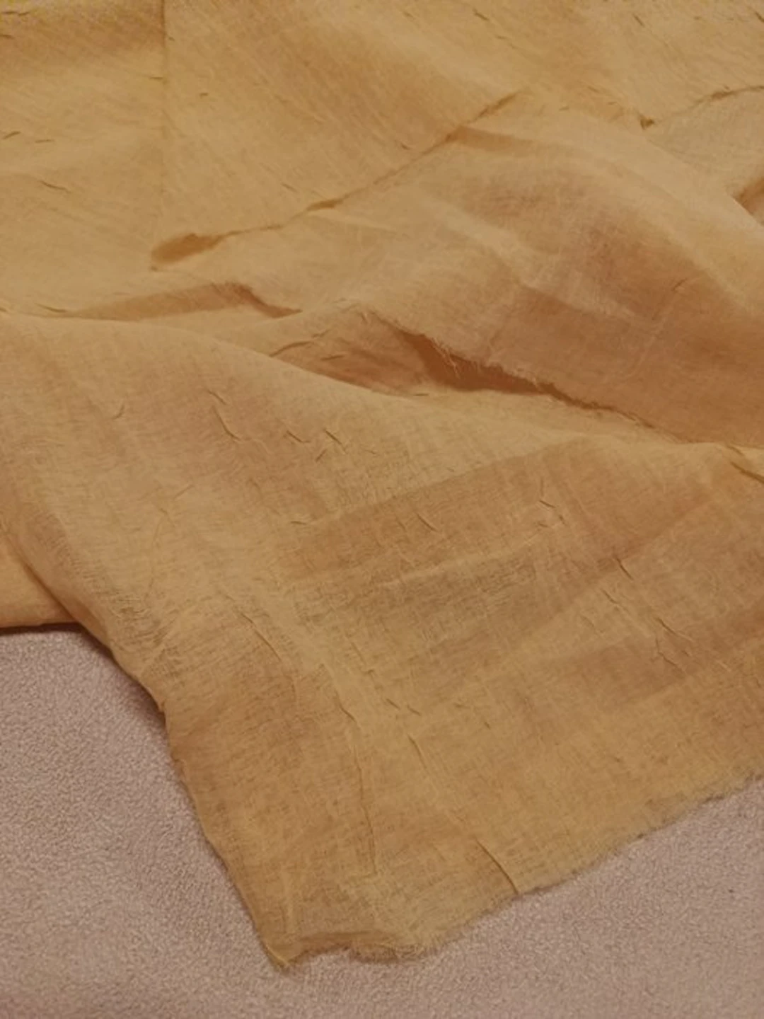 Fantastica organza gialla stropicciata - Curtain fabric...