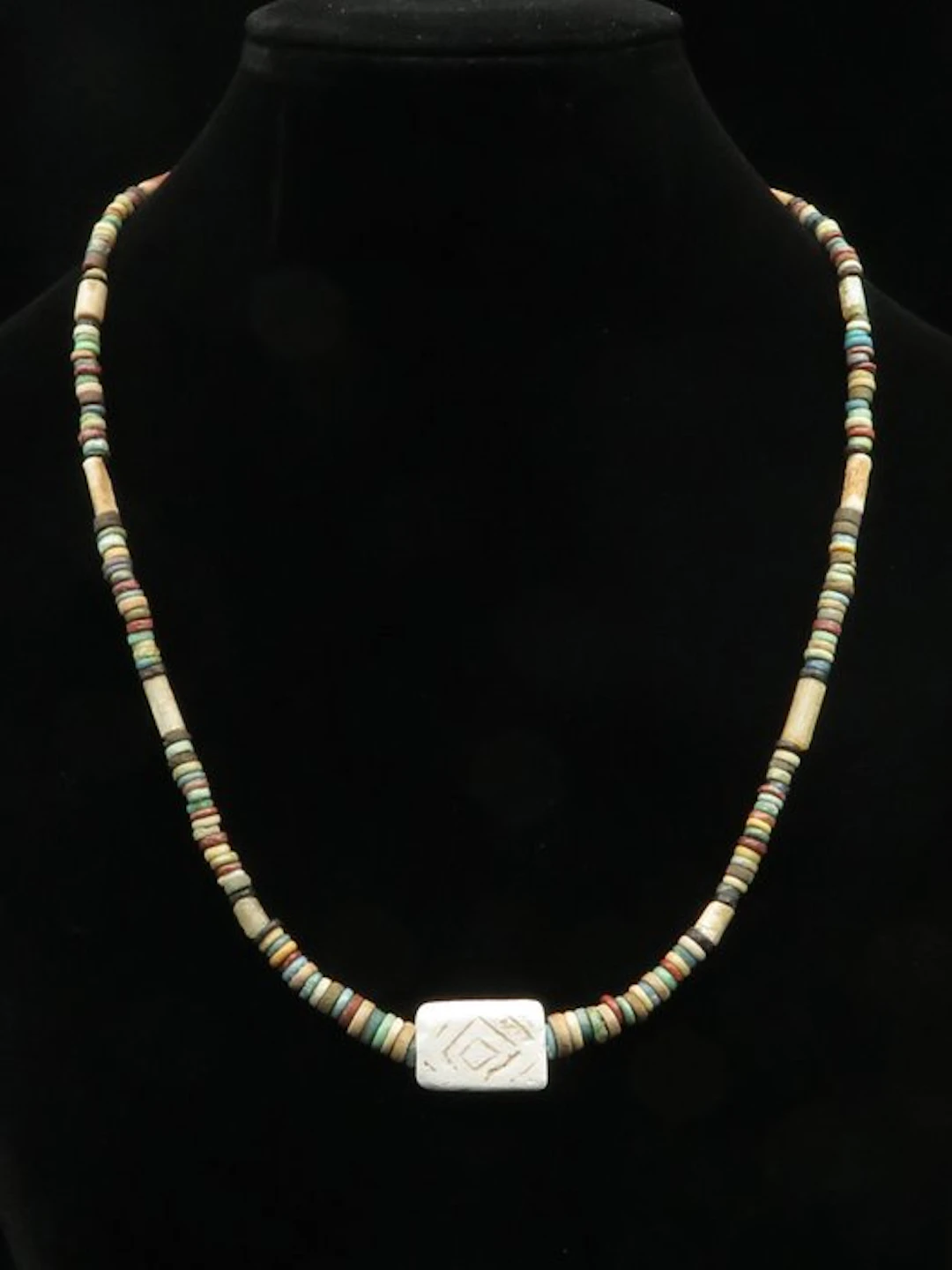 Ancient Egyptian Necklace made of Faience Mummy beads and...