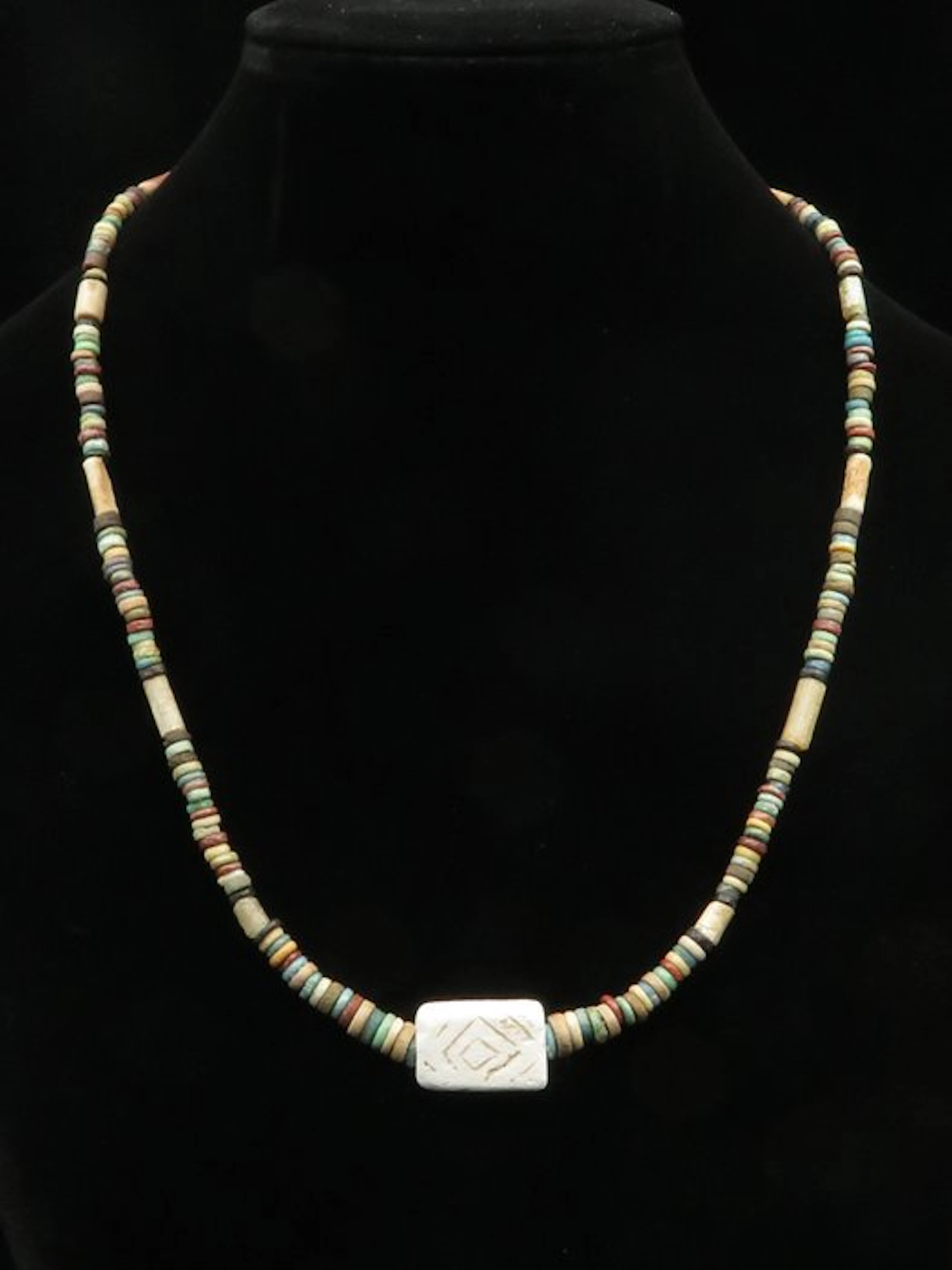Ancient Egyptian Necklace made of Faience Mummy beads and...