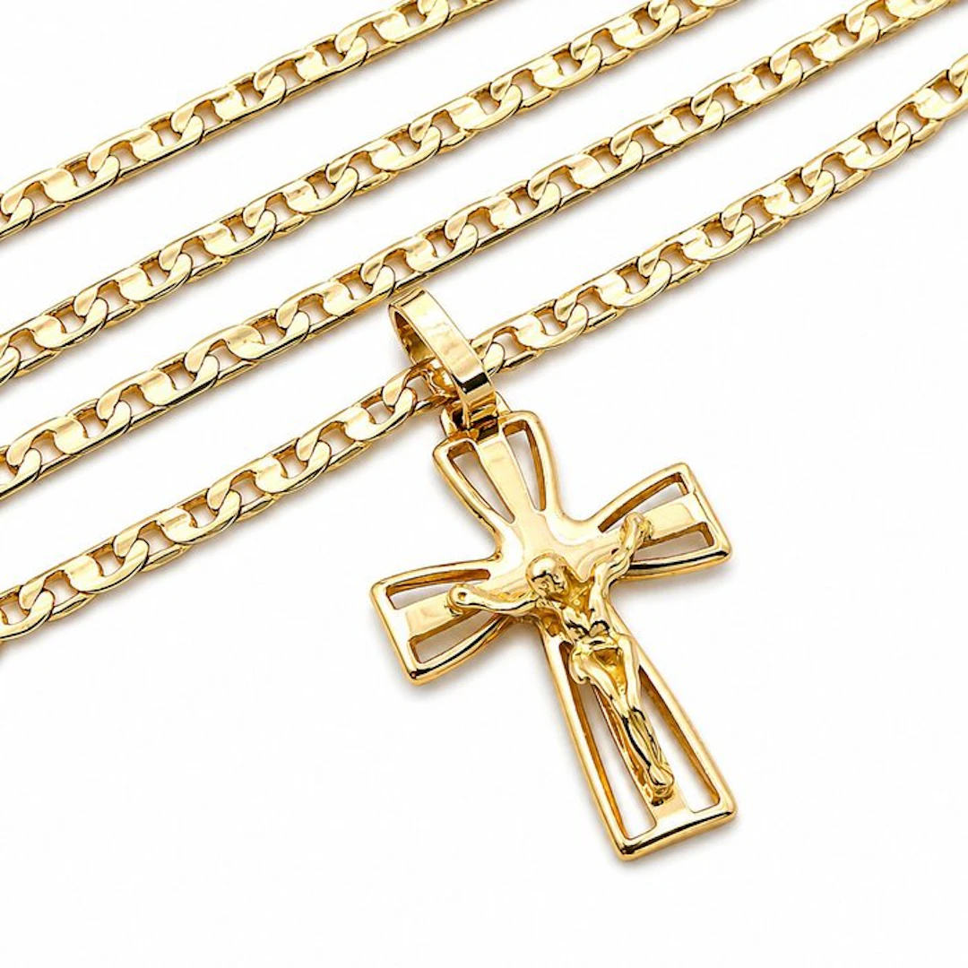 Necklace with pendant - 18 kt. Yellow gold - Made in Italy - Handmade