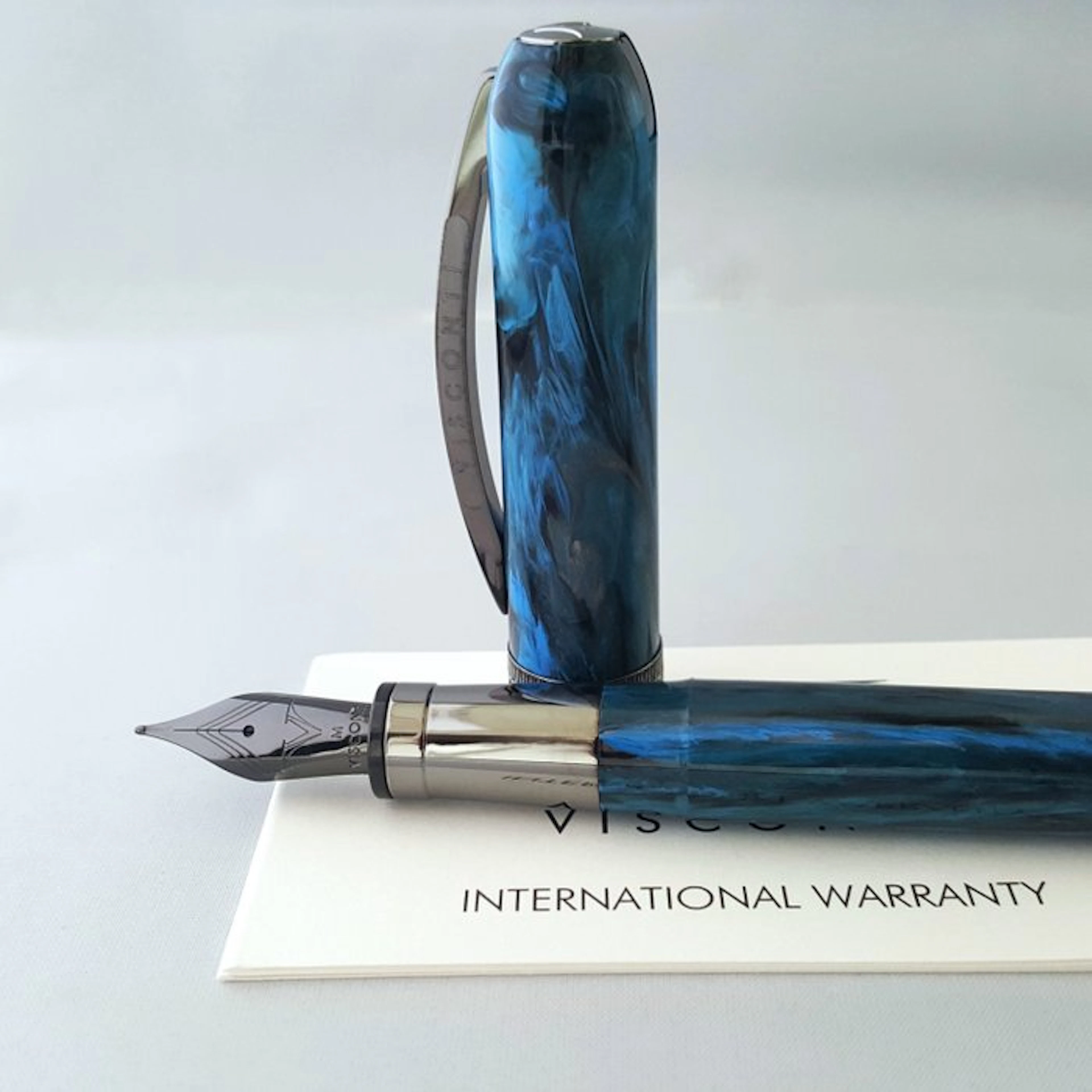 Visconti - Marble - Blue - Black Silver - New - No reserve price - Fountain pen