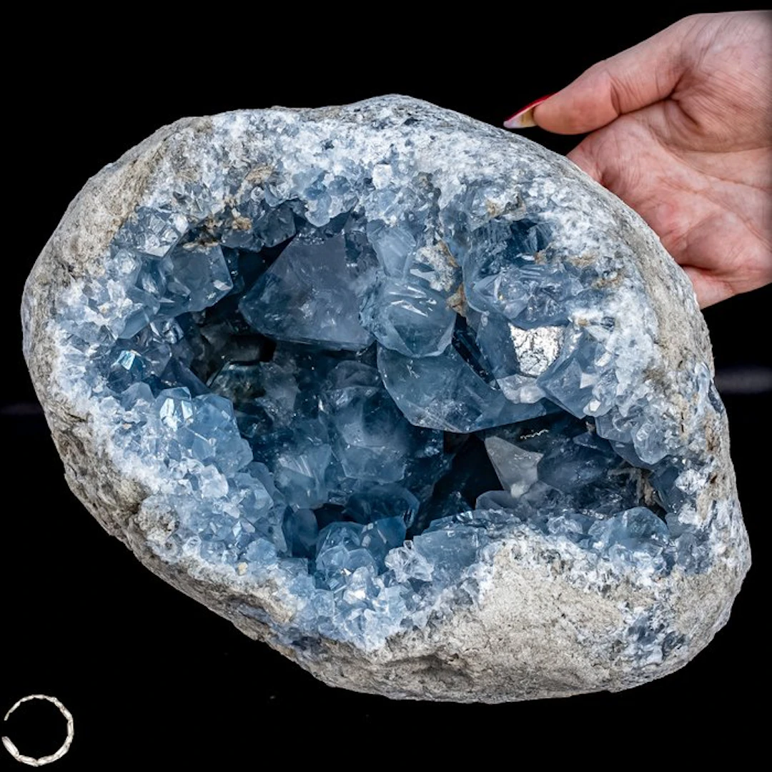 Heavenly celestite druses from Madagascar – 9.3 kg...