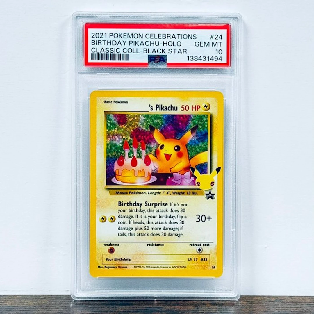 Pokémon Graded card - Birthday Pikachu Holo 24 – Pokémon - PSA 10