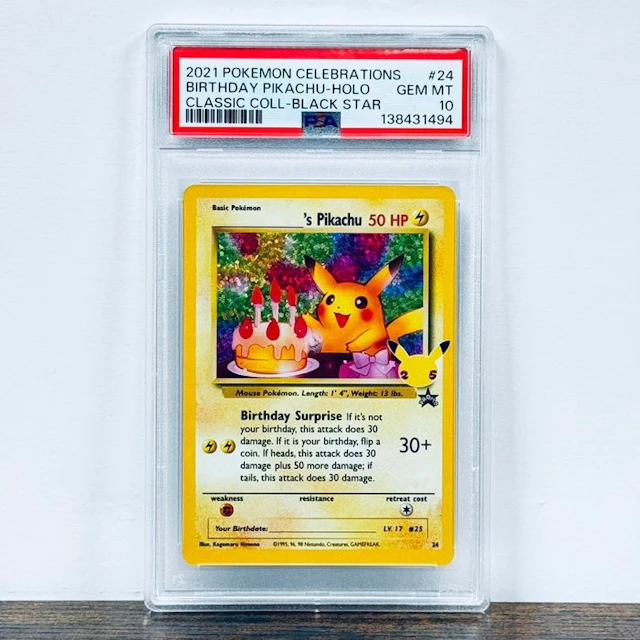 Pokémon Graded card - Birthday Pikachu Holo 24 – Pokémon - PSA 10