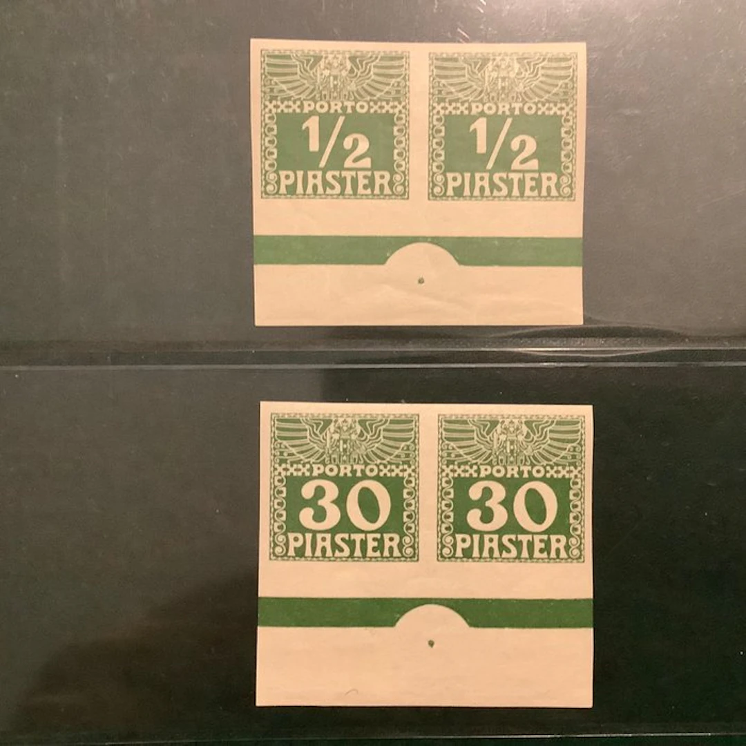 Levant (Austrian Post Office) 1910 - Postage: the two...