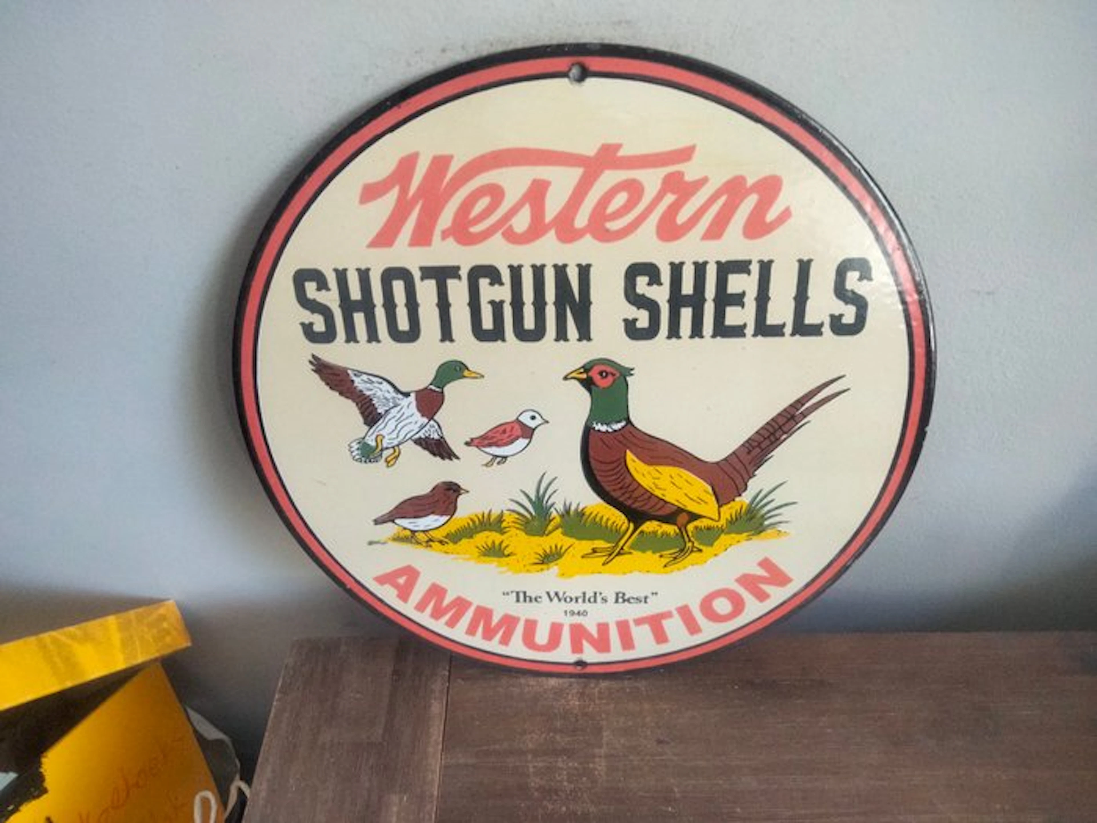 United States - Enamel advertising sign Western