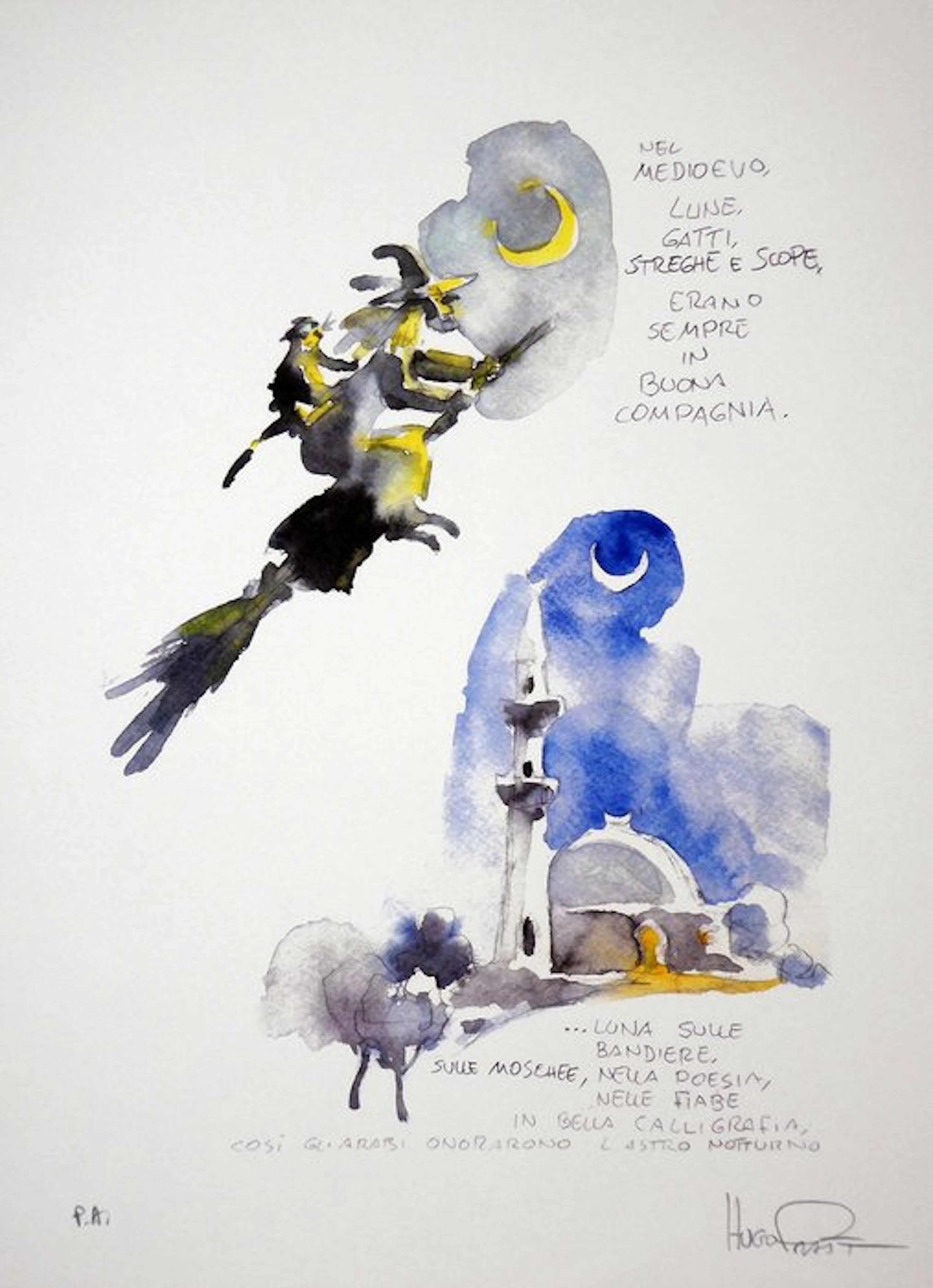 Pratt, Hugo - 1 Offset Print - Lune - Soggetto 10 - 1986