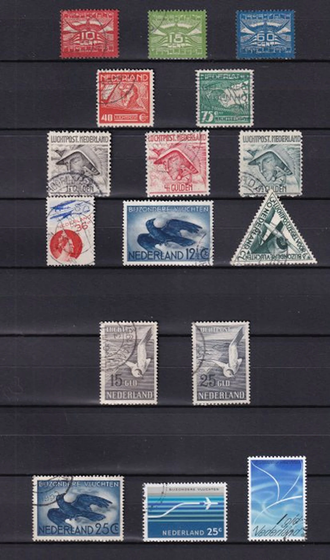 Netherlands 1921/1980 - Airmail fully stamped - LP 1 - 15