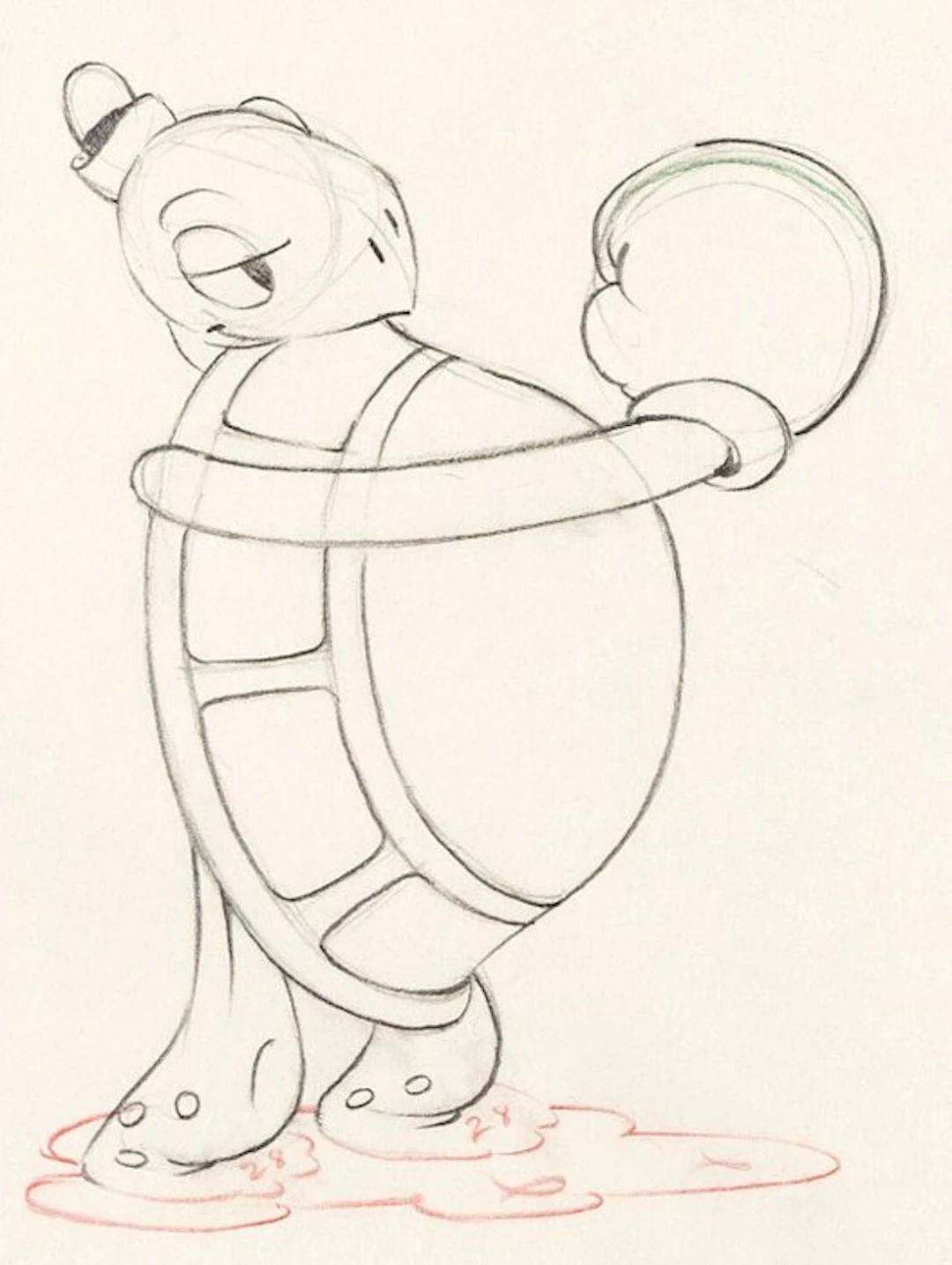 Walt Disney - Toby Tortoise Animation Drawing - Toby Tortoise Returns (1936)