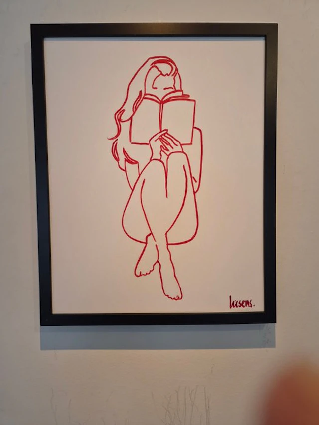 Liesens - I love books (handpainted on canvas) met lijst