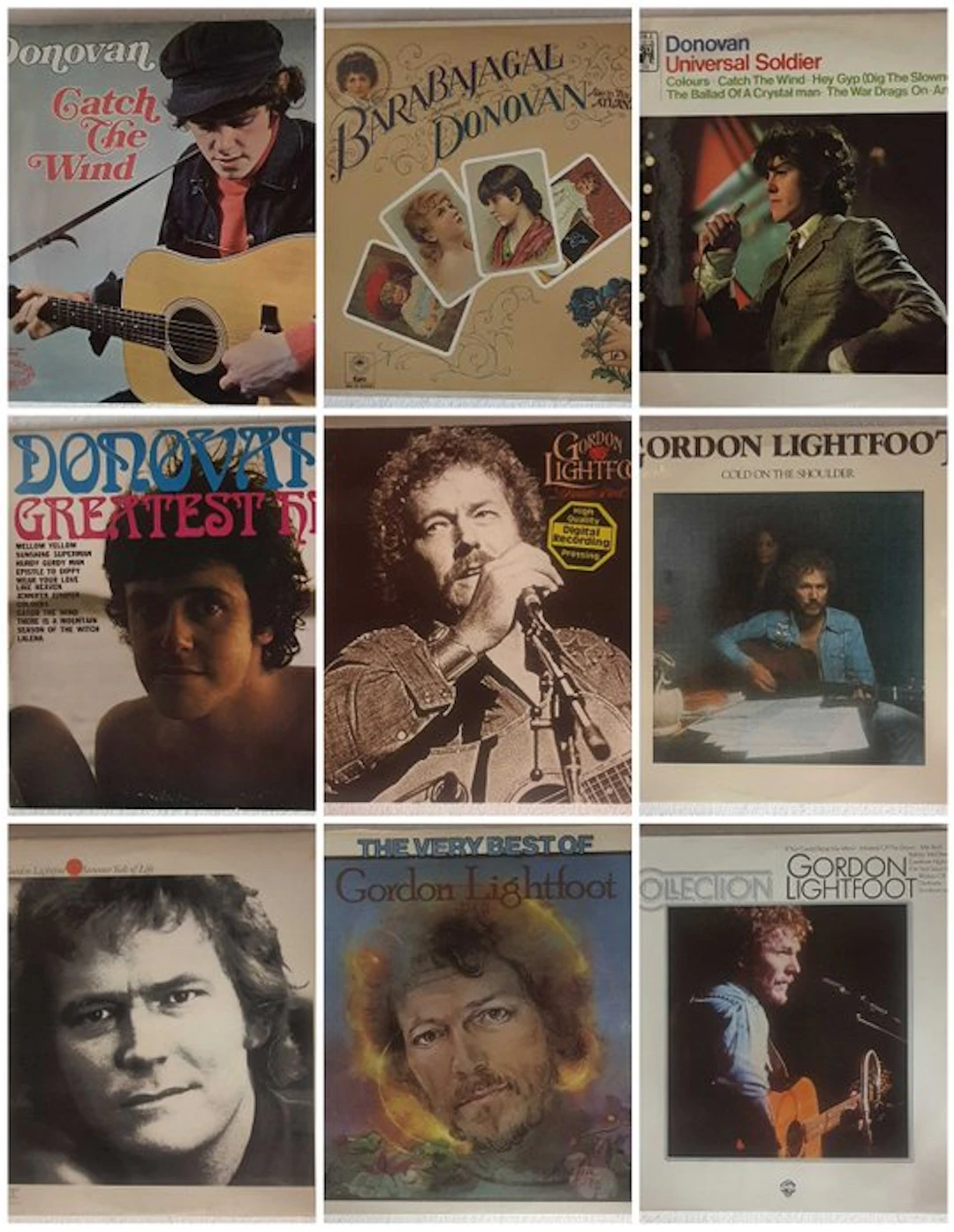 Donovan, Gordon Lightfoot - 9 Albums - Multiple titles...