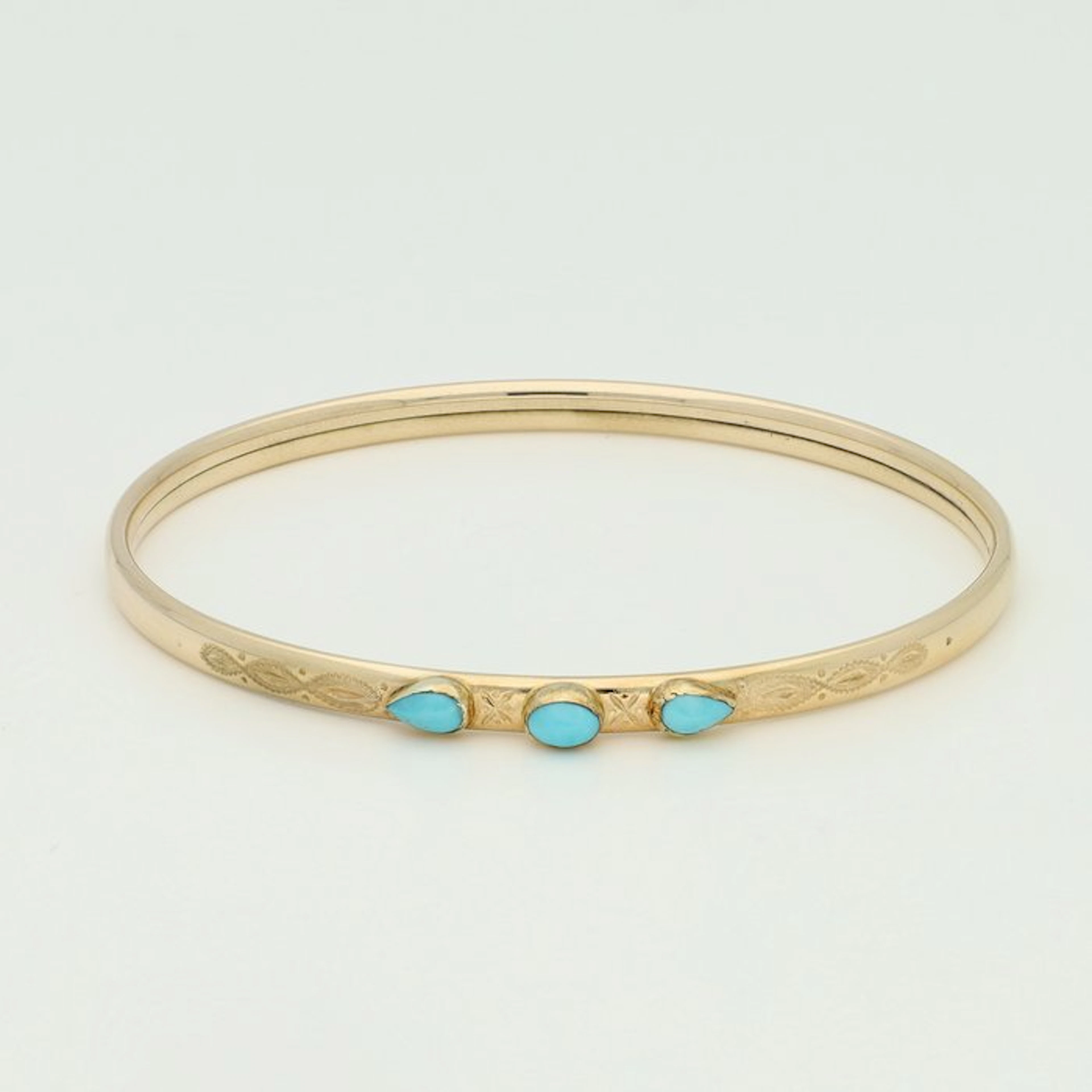 Bracelet - 14 kt. Yellow gold - Turquoise
