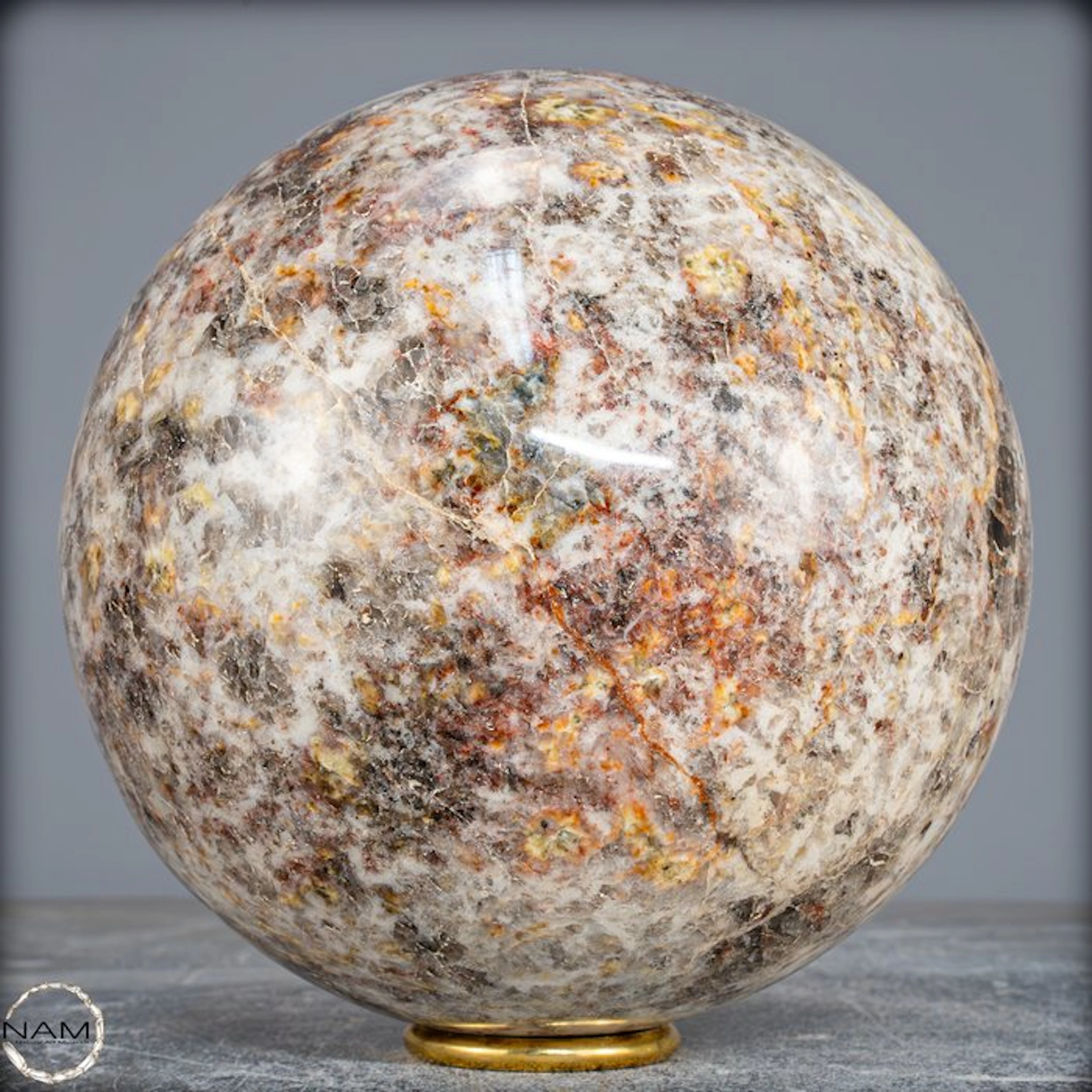 Rare Deep Red and Blue Cordierite Sphere- 4546.41 g