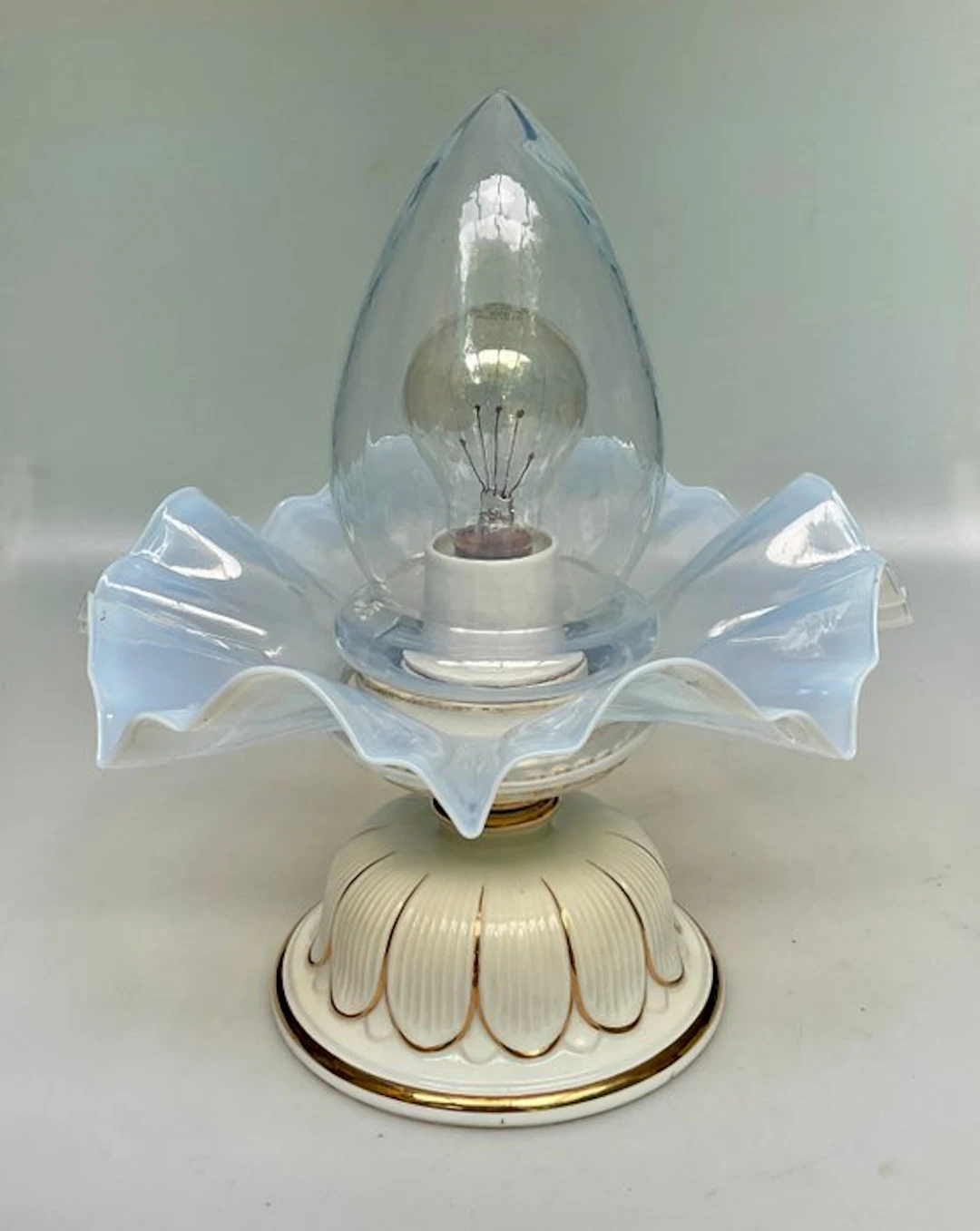 Lamp ornament - Porcelain, Blown glass - Art Deco / Mid-century