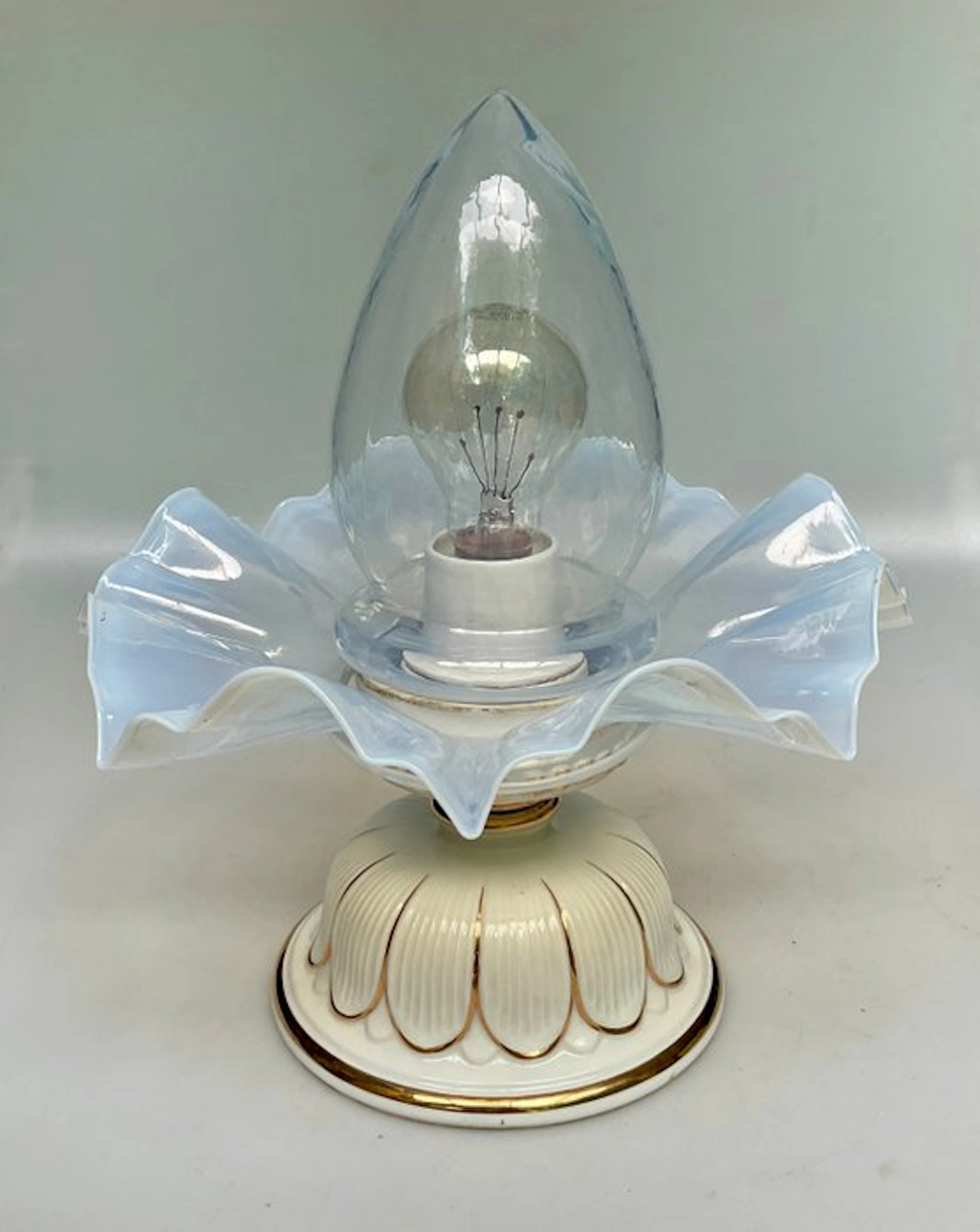 Lamp ornament - Porcelain, Blown glass - Art Deco / Mid-century