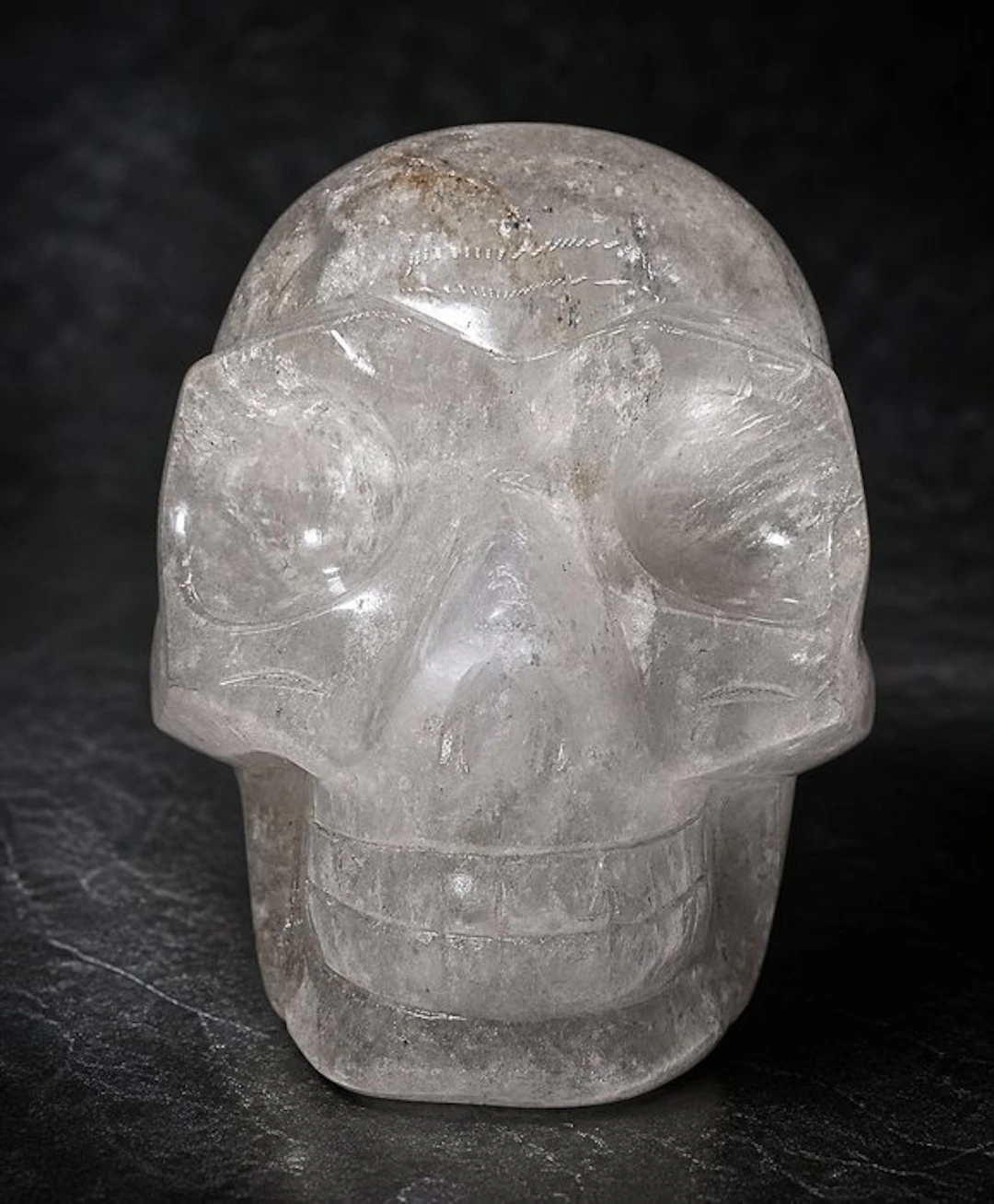 Clear Quartz (Rock Crystal) Skull – Hand Carved One-Piece...