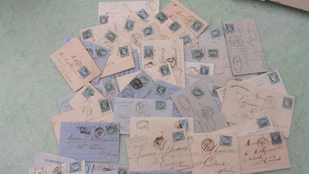 France - Lot of classic stamps on 52 envelopes from the 19th century