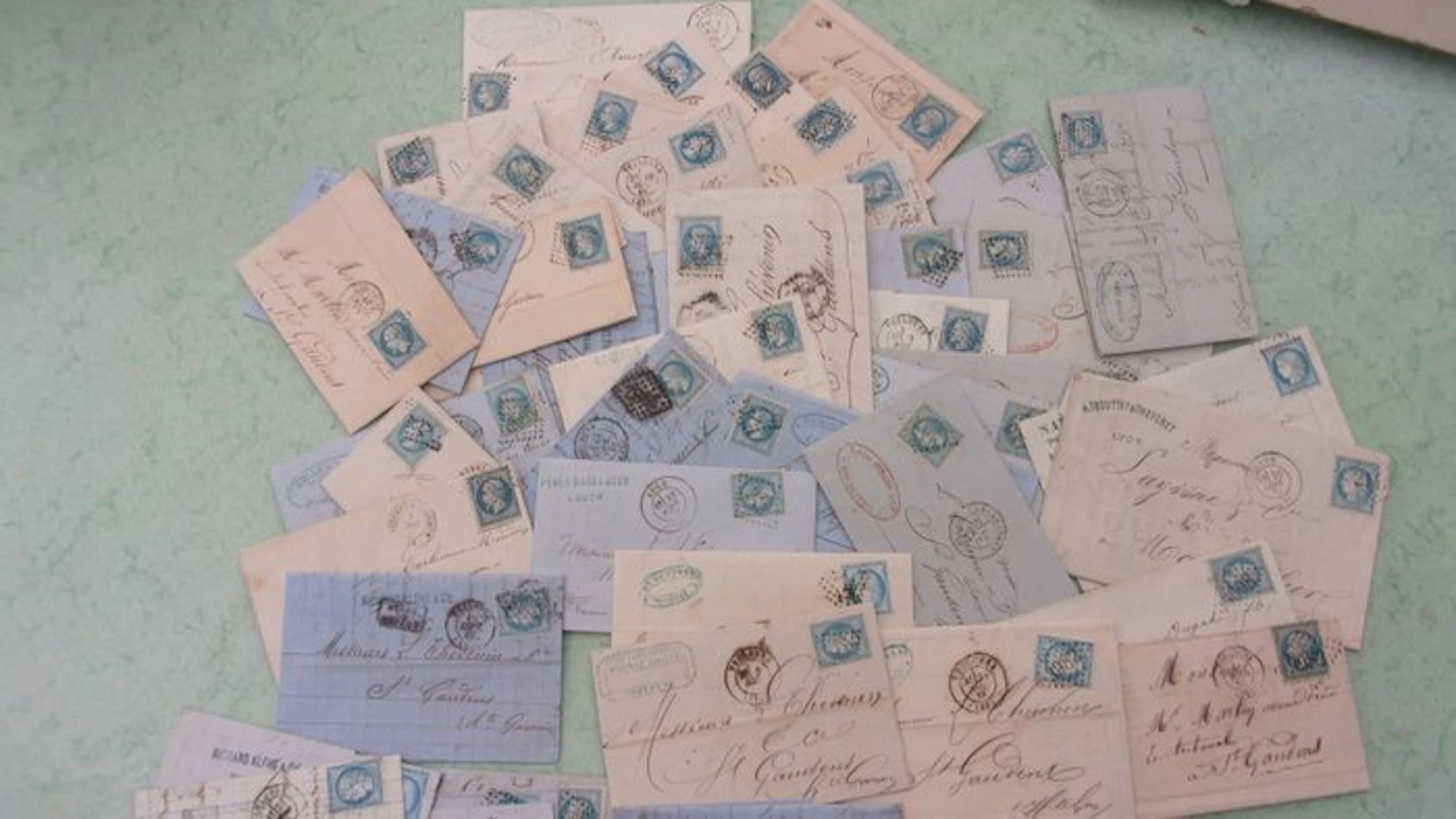 France - Lot of classic stamps on 52 envelopes from the 19th century