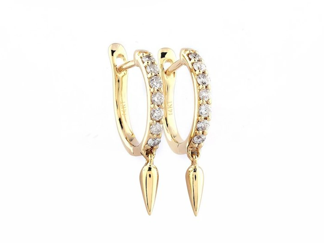 Earrings - 14 kt. Yellow gold - 0.25ct. tw. Diamond (Natural)