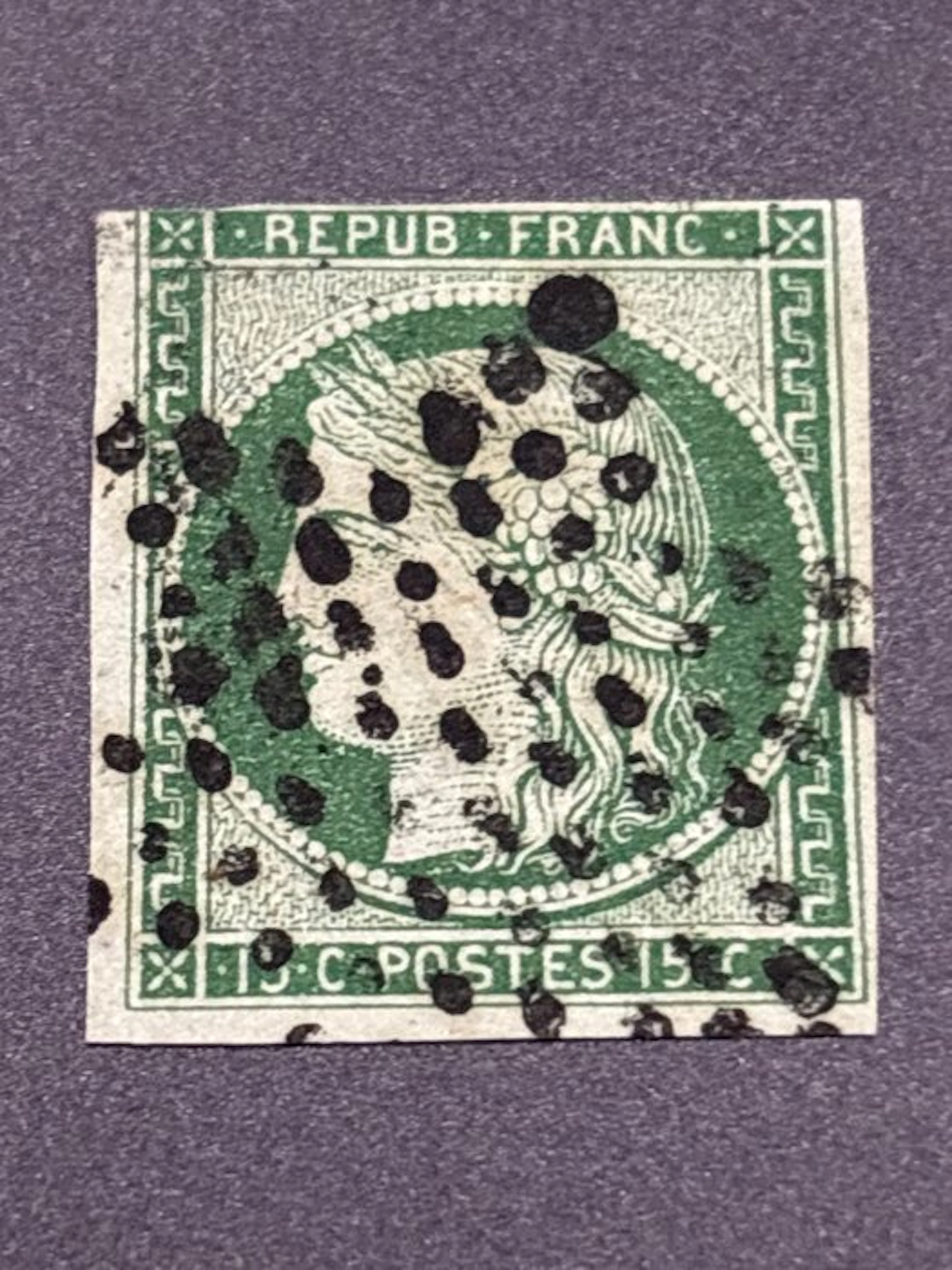 France 1850 - France Yvert. 2 céres 15C. Star of Paris