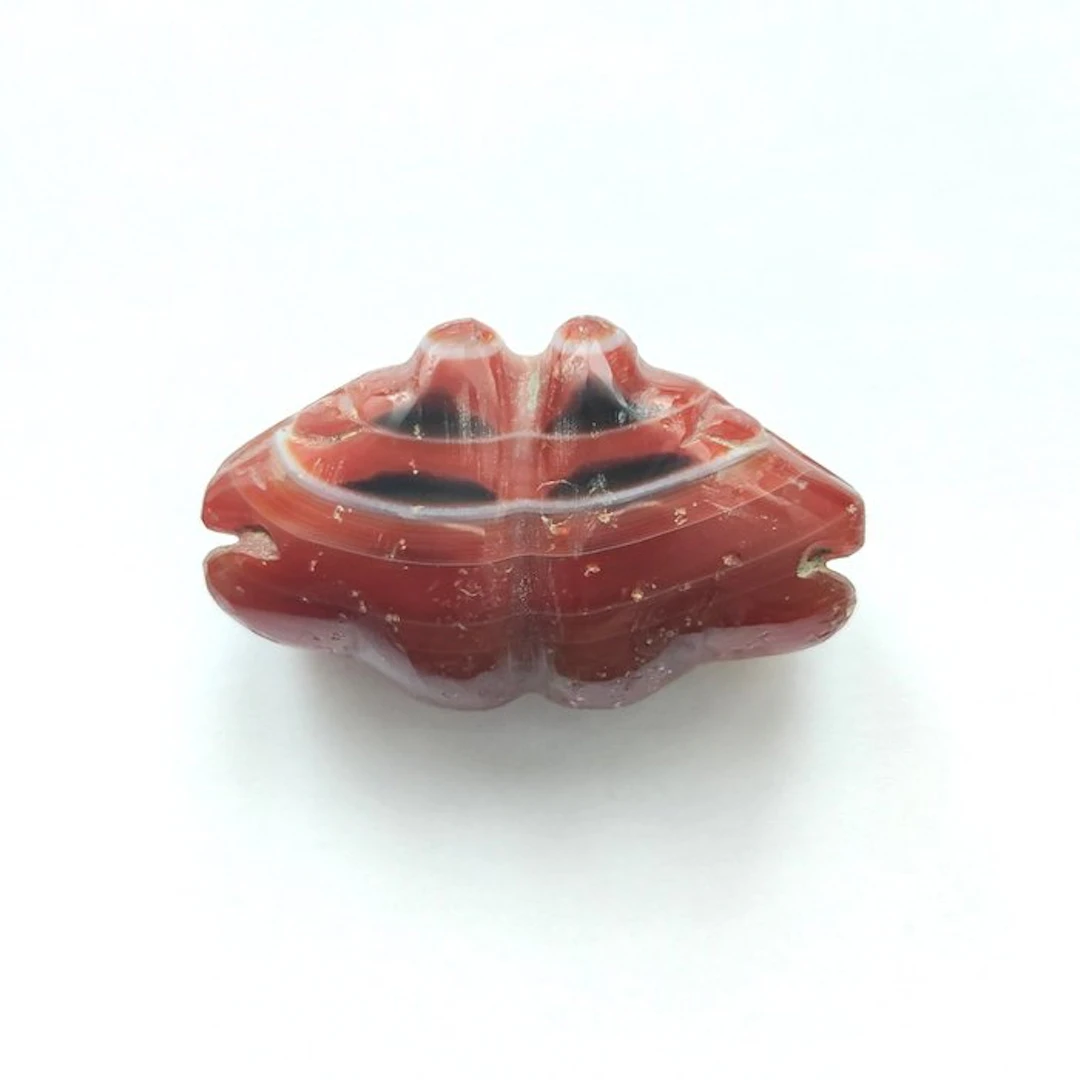 Ancient Tibetan or Nepalese Natural Banded Red Agate...