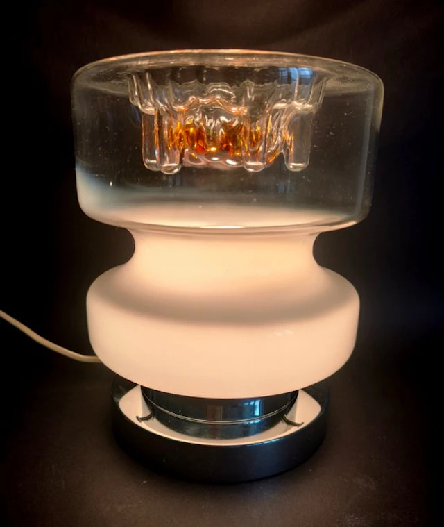 Table lamp - Glass, Metal, Chrome - handmade volant
