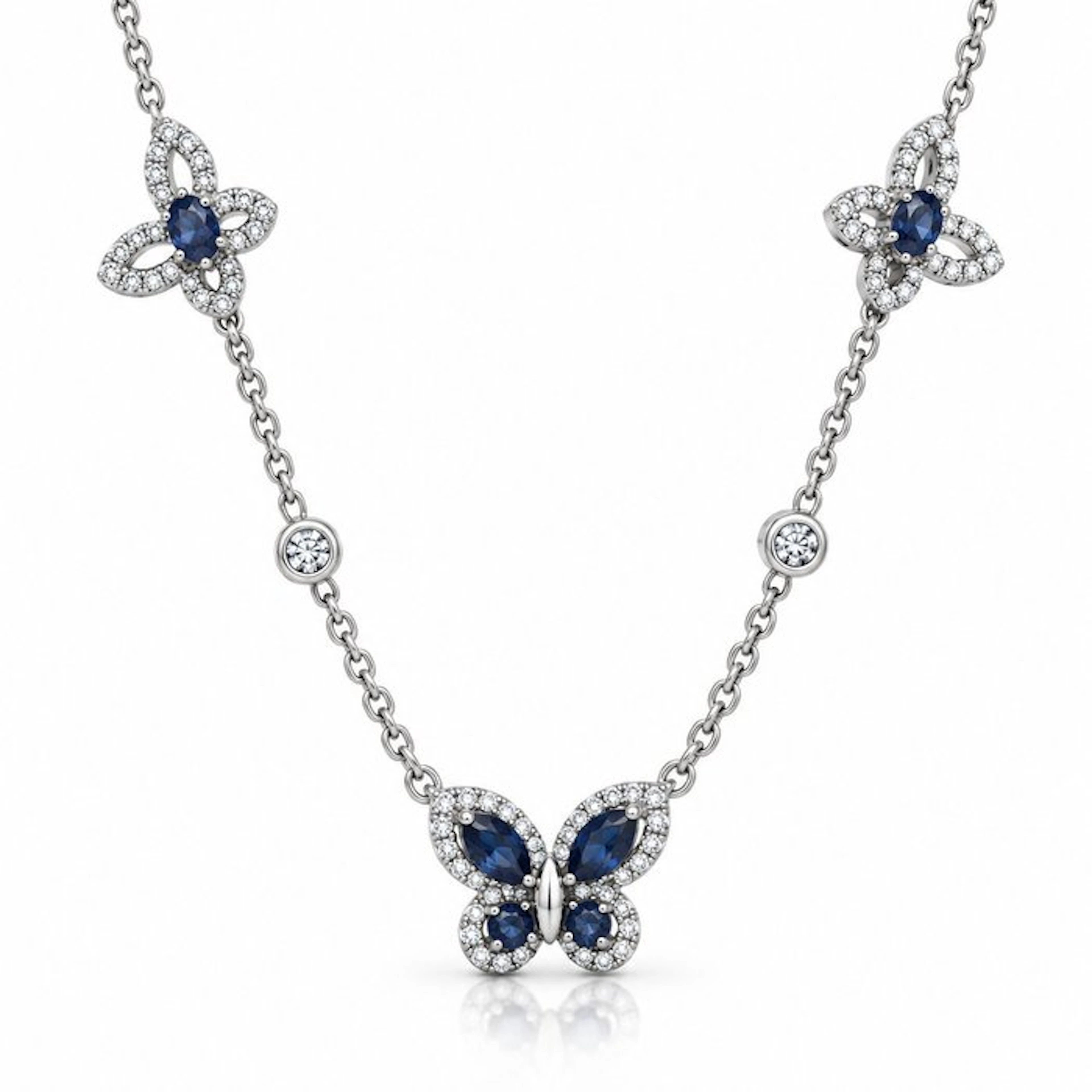 No reserve price - Necklace Gold-plated Sapphire - Topaz - 18K Gold Plated