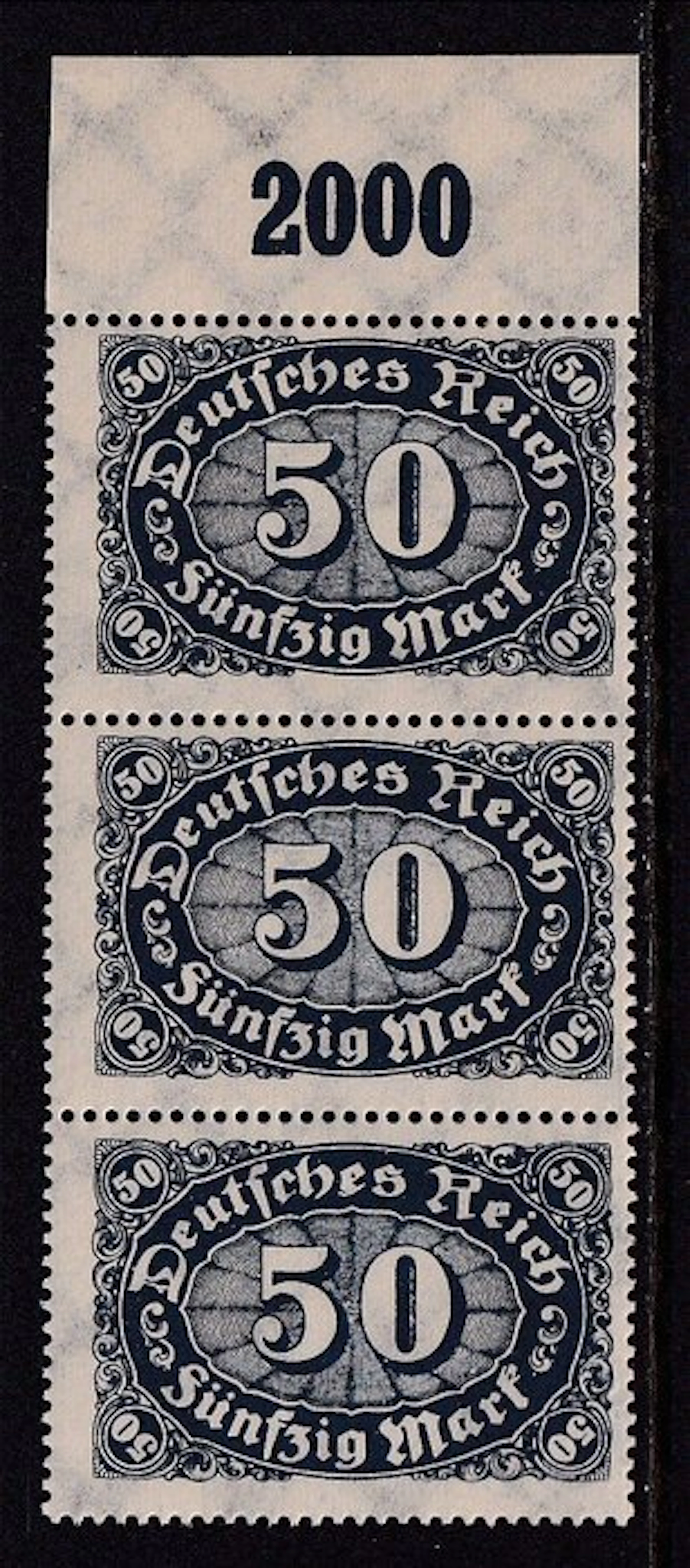 German Empire 1922 - 50 m dark-to-black-violet ultramarine