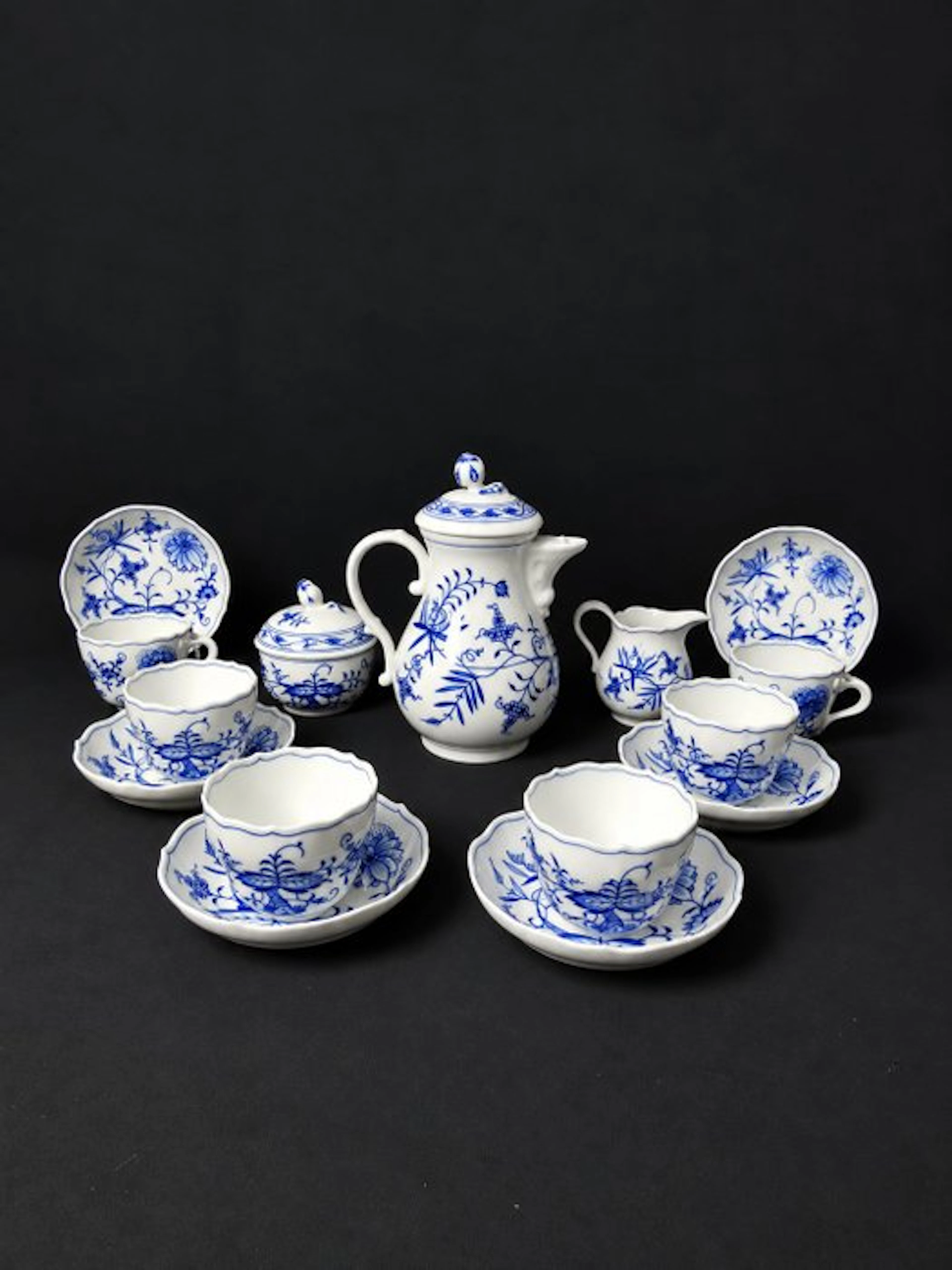 Meissen - Cipolla Blu - Servizio da moka per 6 persone...