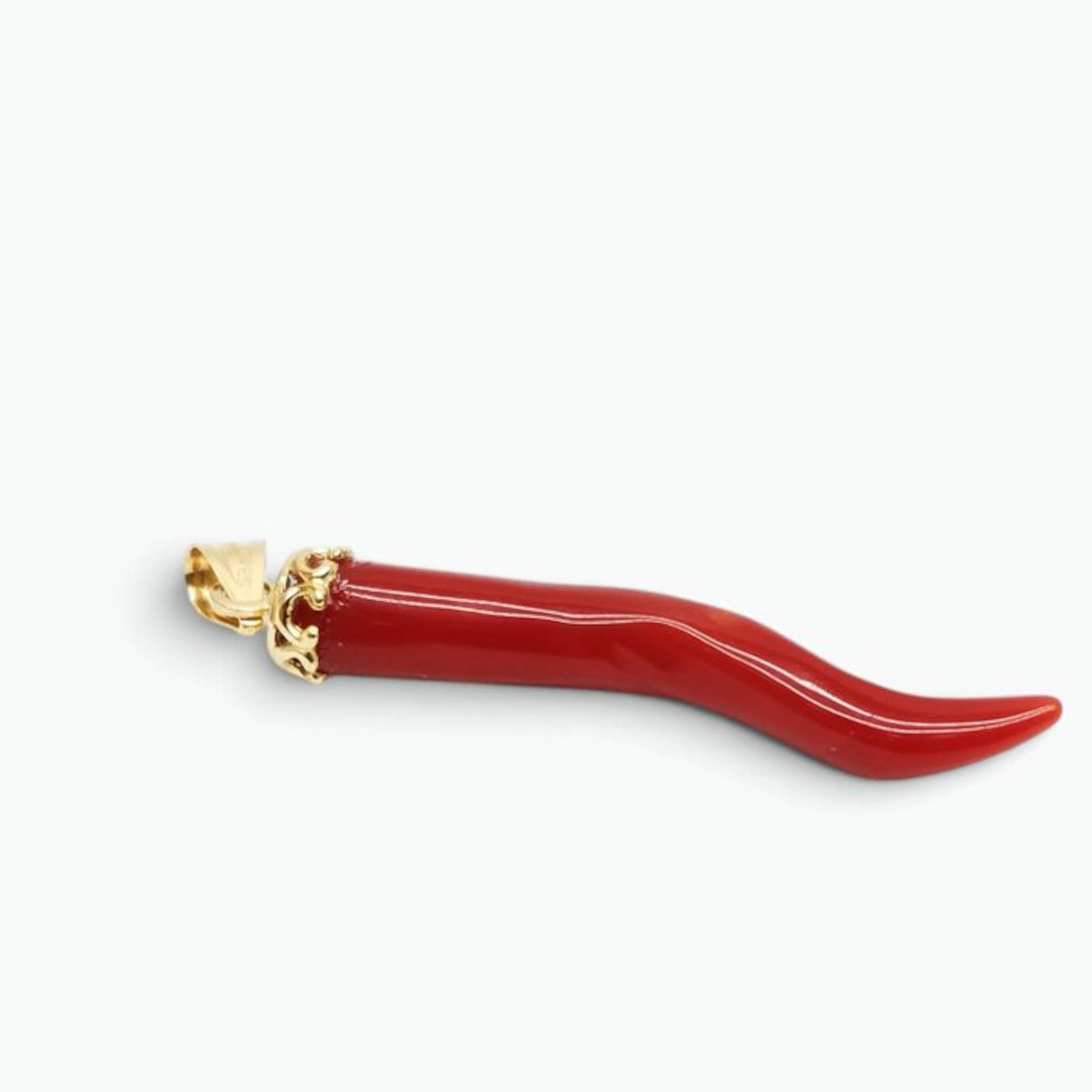 Coral - Silver - Pendant - hand-carved