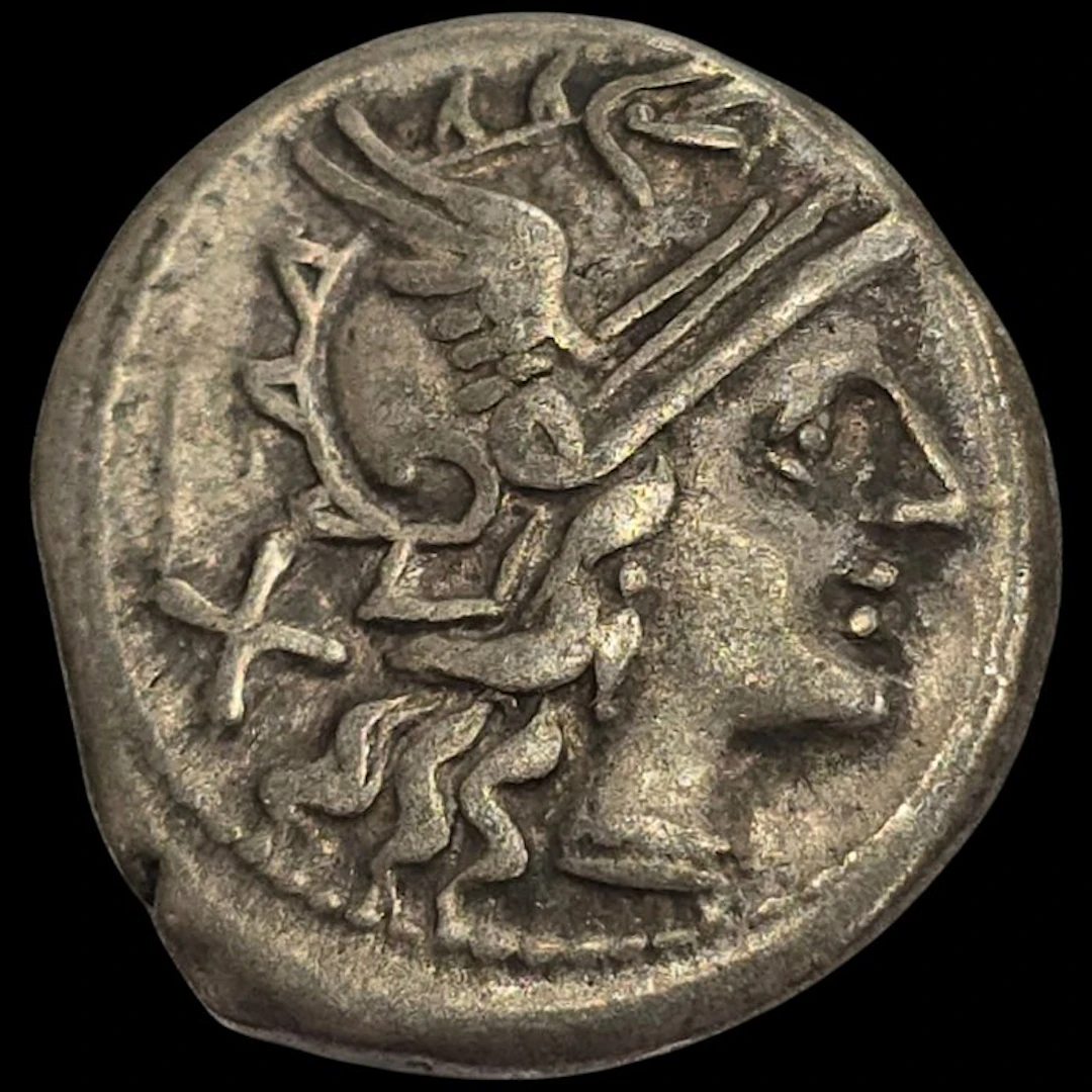 Roman Republic. C. Maianius, 153 a.C.. Denarius Roma