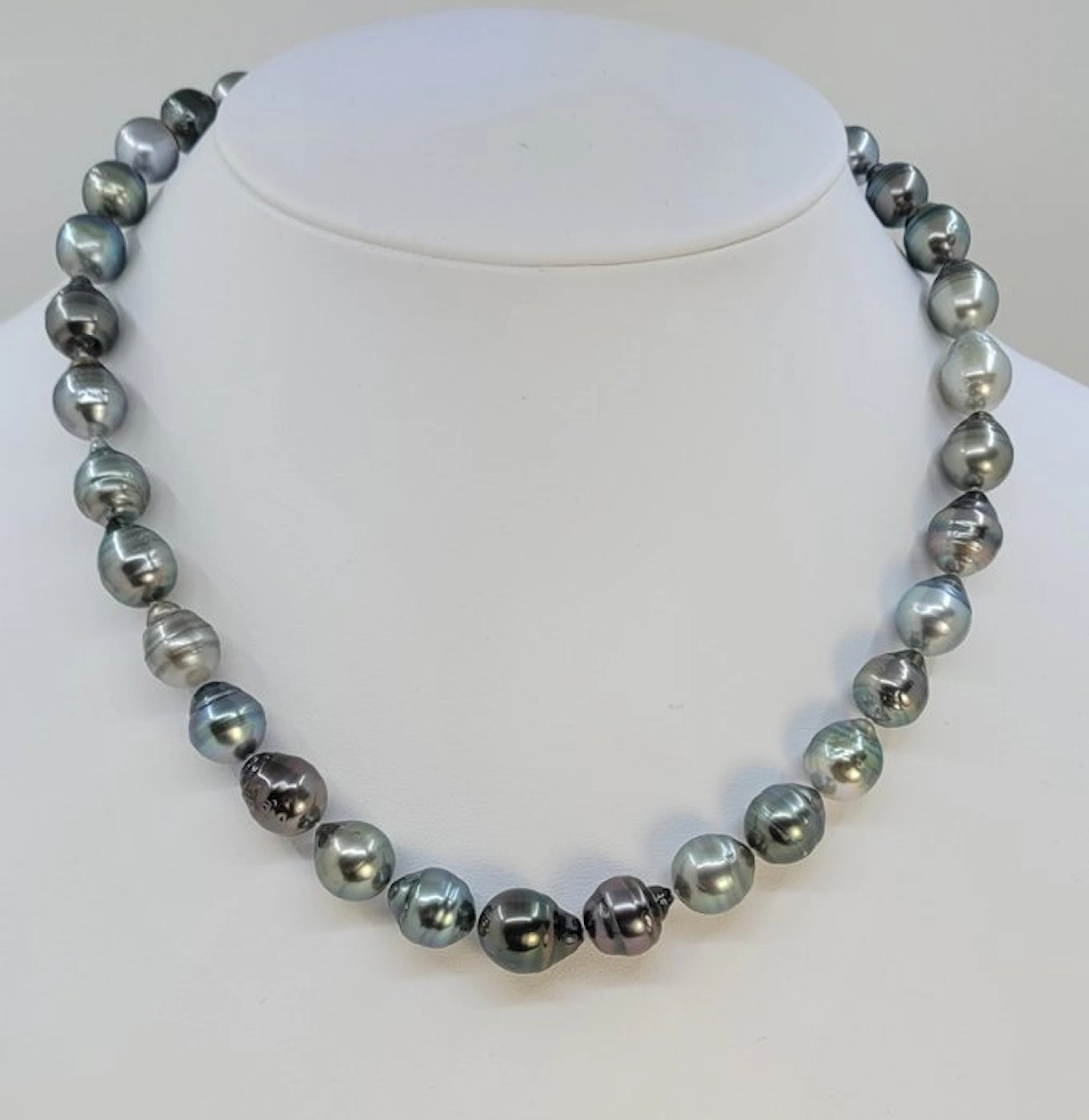 No reserve price - Necklace ALGT Certified 8.5x12.2mm Multi Tahiti Pearls