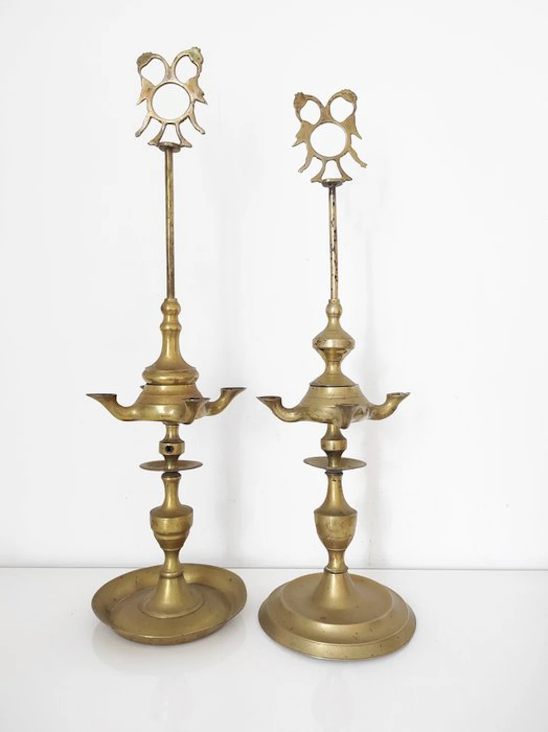Oil lamp (2) - Brass - Oil lamps