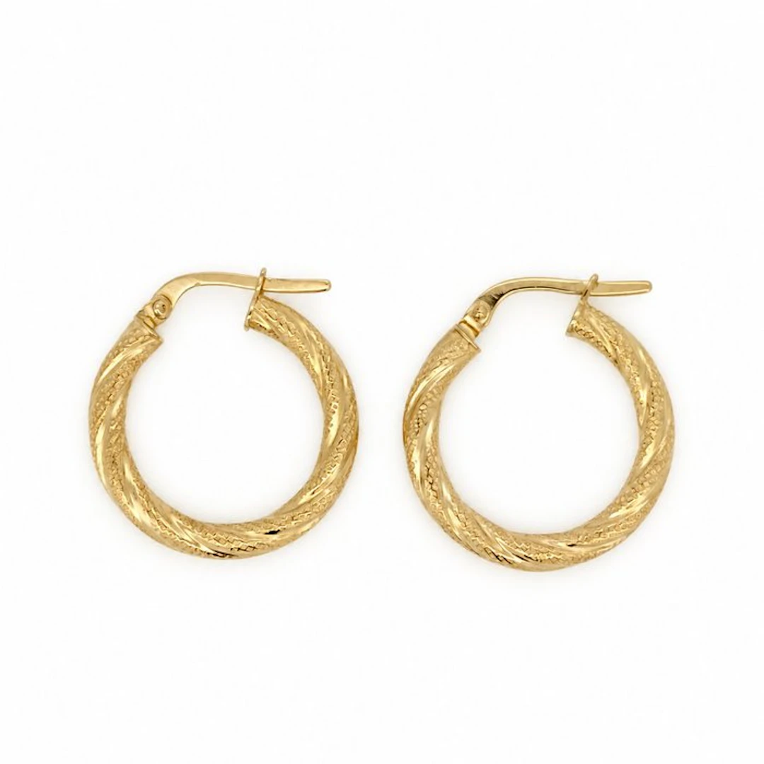 No reserve price - Earrings - 18 kt. Yellow gold - Made in Italy - Handmade