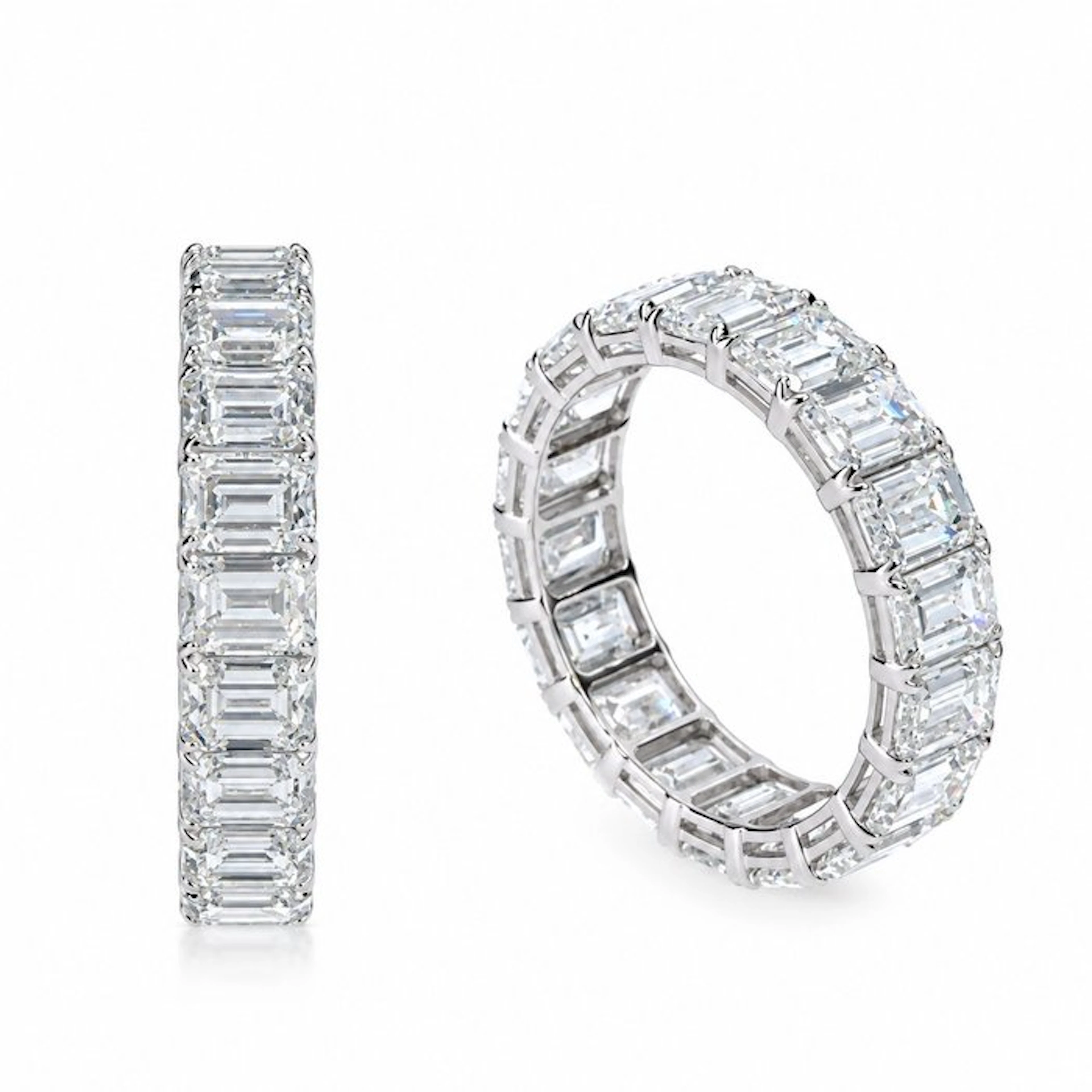 Ring - 14 kt. White gold - 7.47ct. tw. Diamond (Lab-grown)