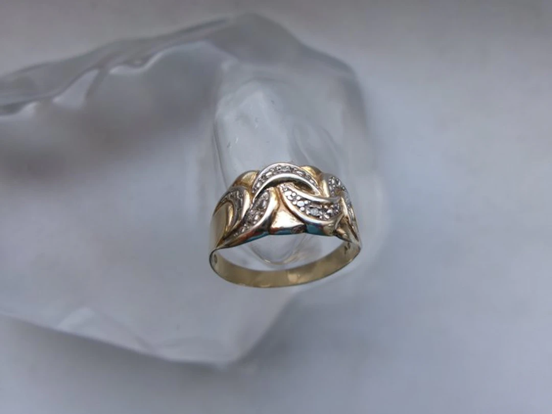 Silver, Diamonds - Ring - Art Nouveau Style