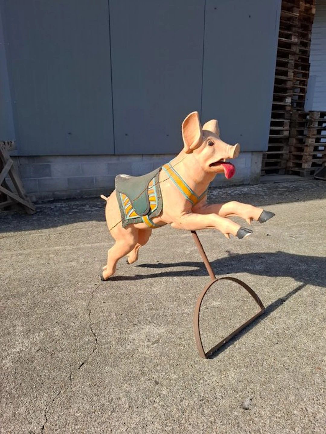 Figure - Merry-Go-Round Pig - Wood