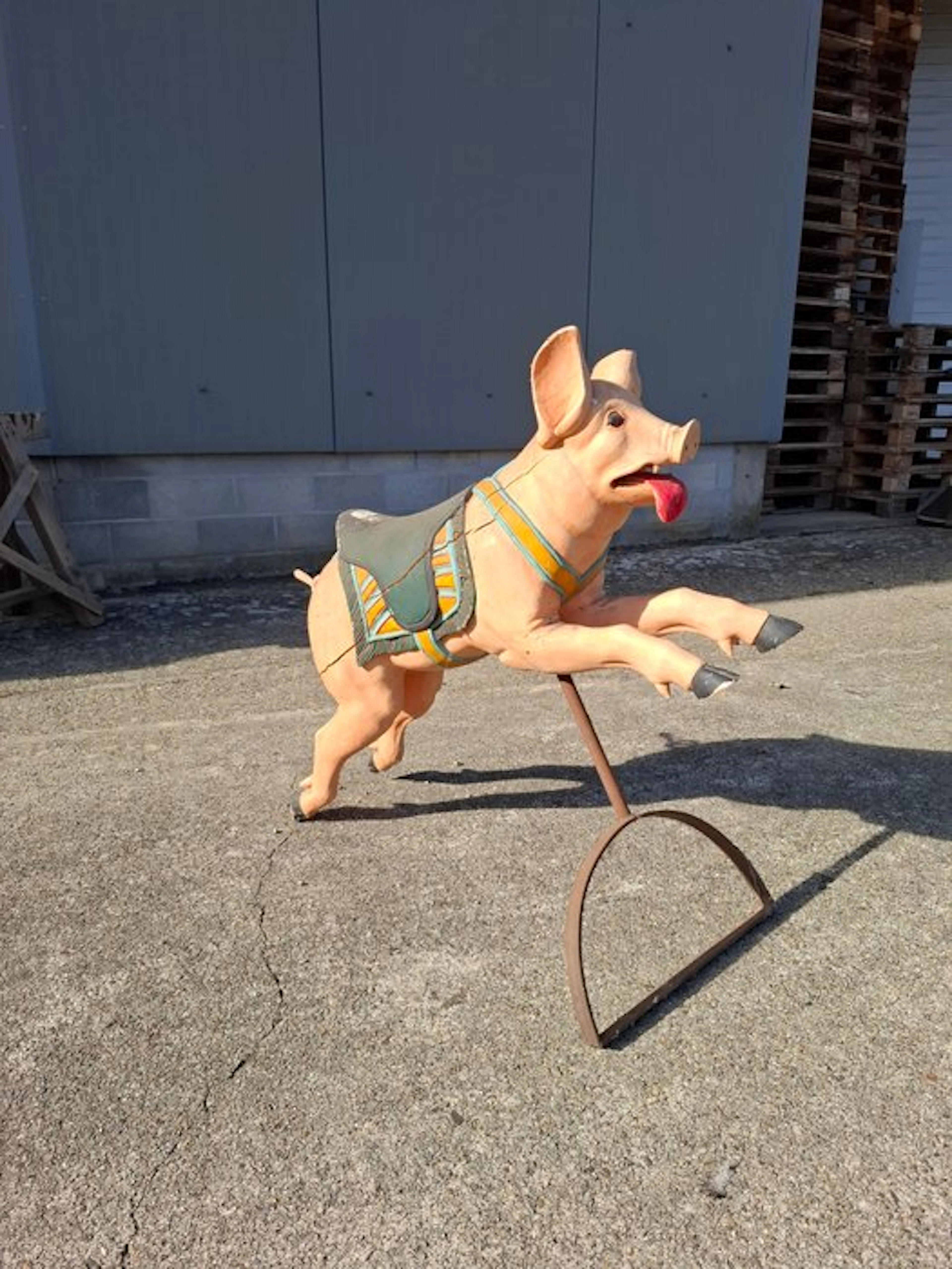 Figure - Merry-Go-Round Pig - Wood