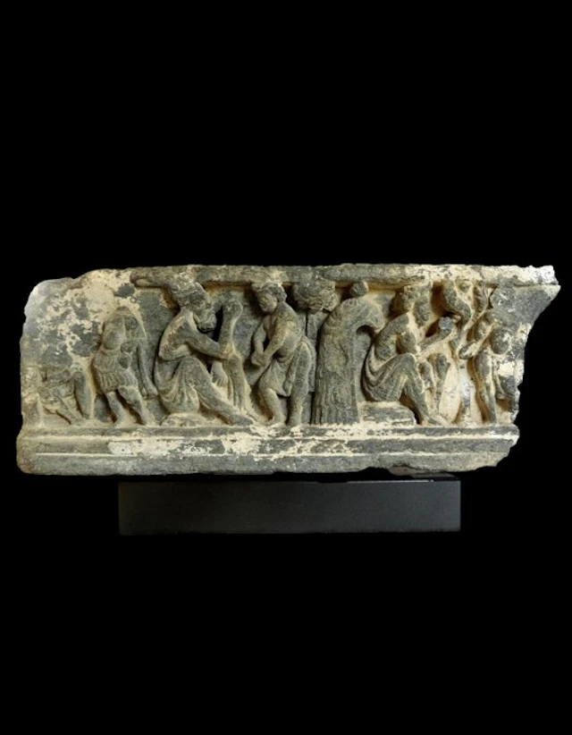 Gandhara Schist - Greco-Buddhist frieze - Scene from the...