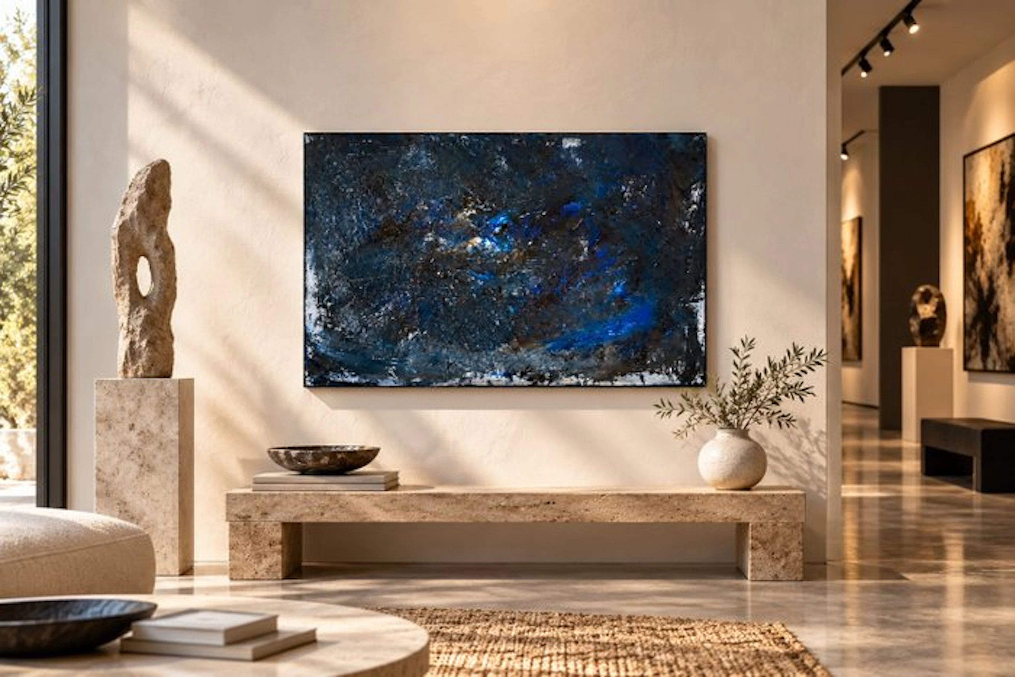Patricia R. - N°86, Deep blue 90 x 60 cm, Bastidor