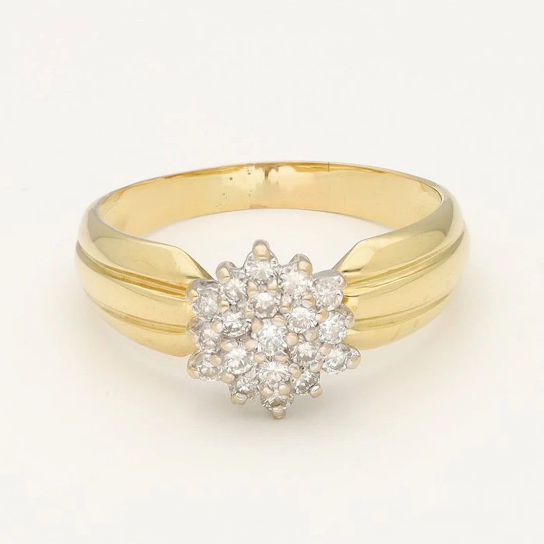 Ring - 18 kt. Yellow gold Diamond (Natural)