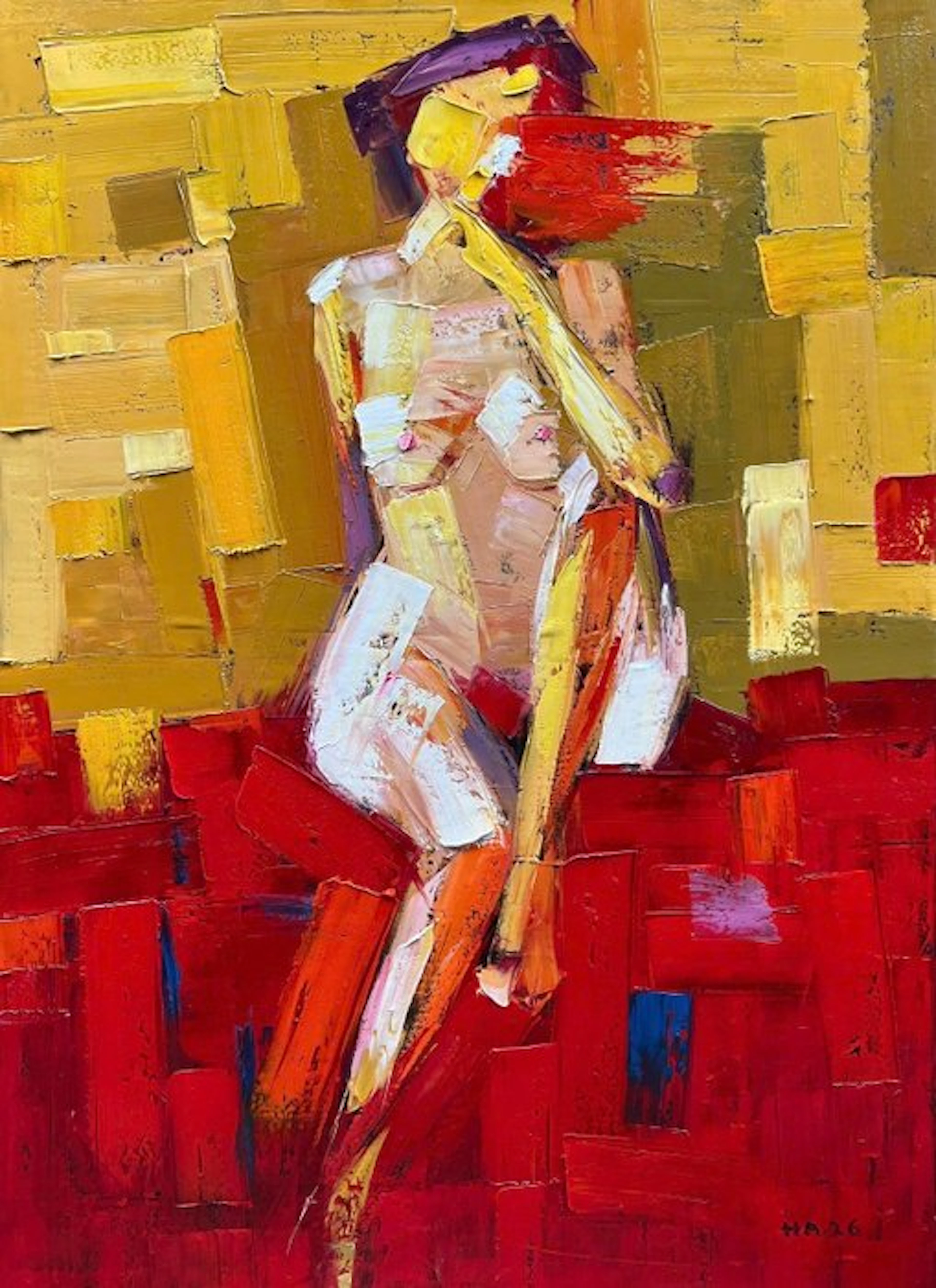 Hoang Anh - Composition en Or ↑140 →100 cm