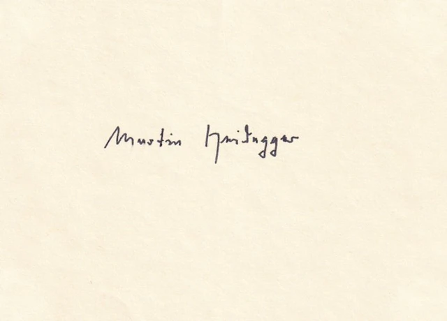 Martin Heidegger - Philosoph - Eigenhändige Unterschrift - 1955
